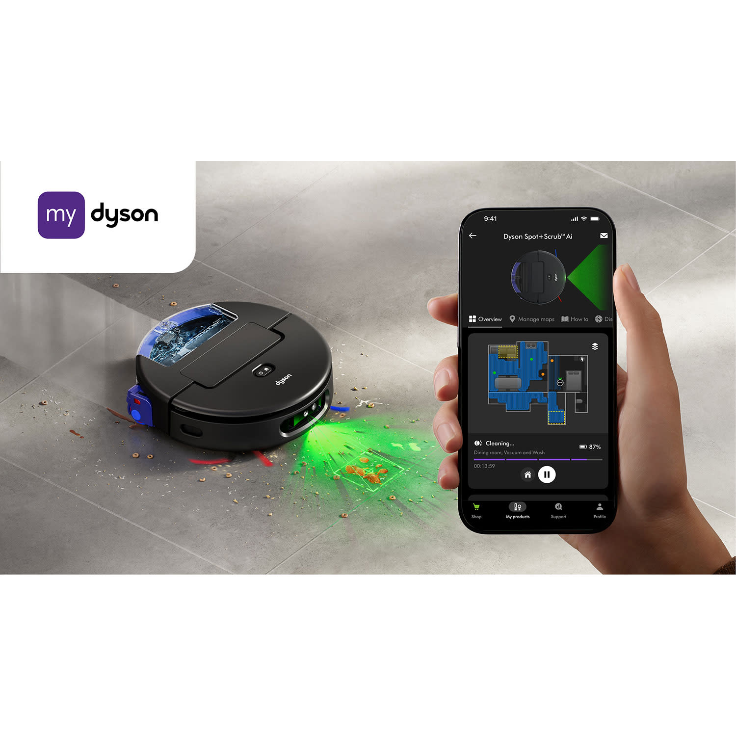 Εικόνα 3 του Dyson Σκούπα ρομπότ RB05-A Spot+Scrub AI Black/Blue