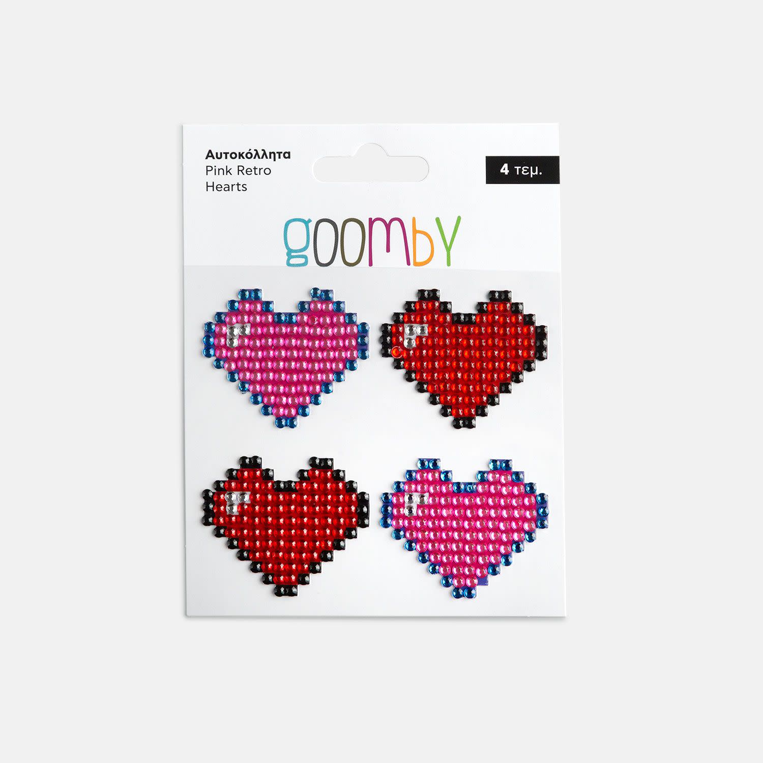 Εικόνα 2 του Goomby Αυτοκόλλητα Pink Retro Hearts 4τεμ.