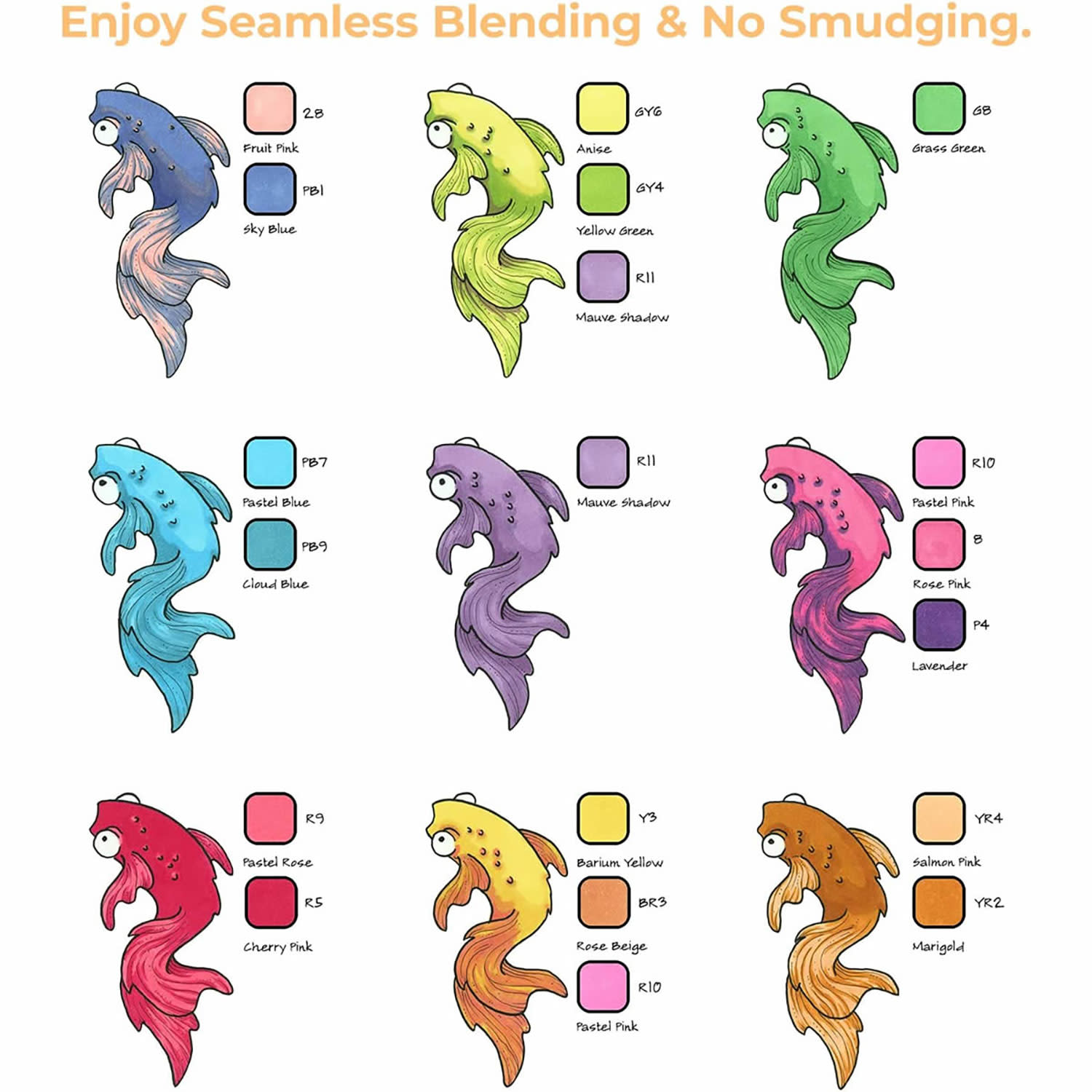 Κάνε κλικ για να δεις την εικόνα 5 του Ohuhu Μαρκαδόροι Ζωγραφικής Honolulu B με διπλή μύτη Brush & Fine 48τεμ & 1 Blender