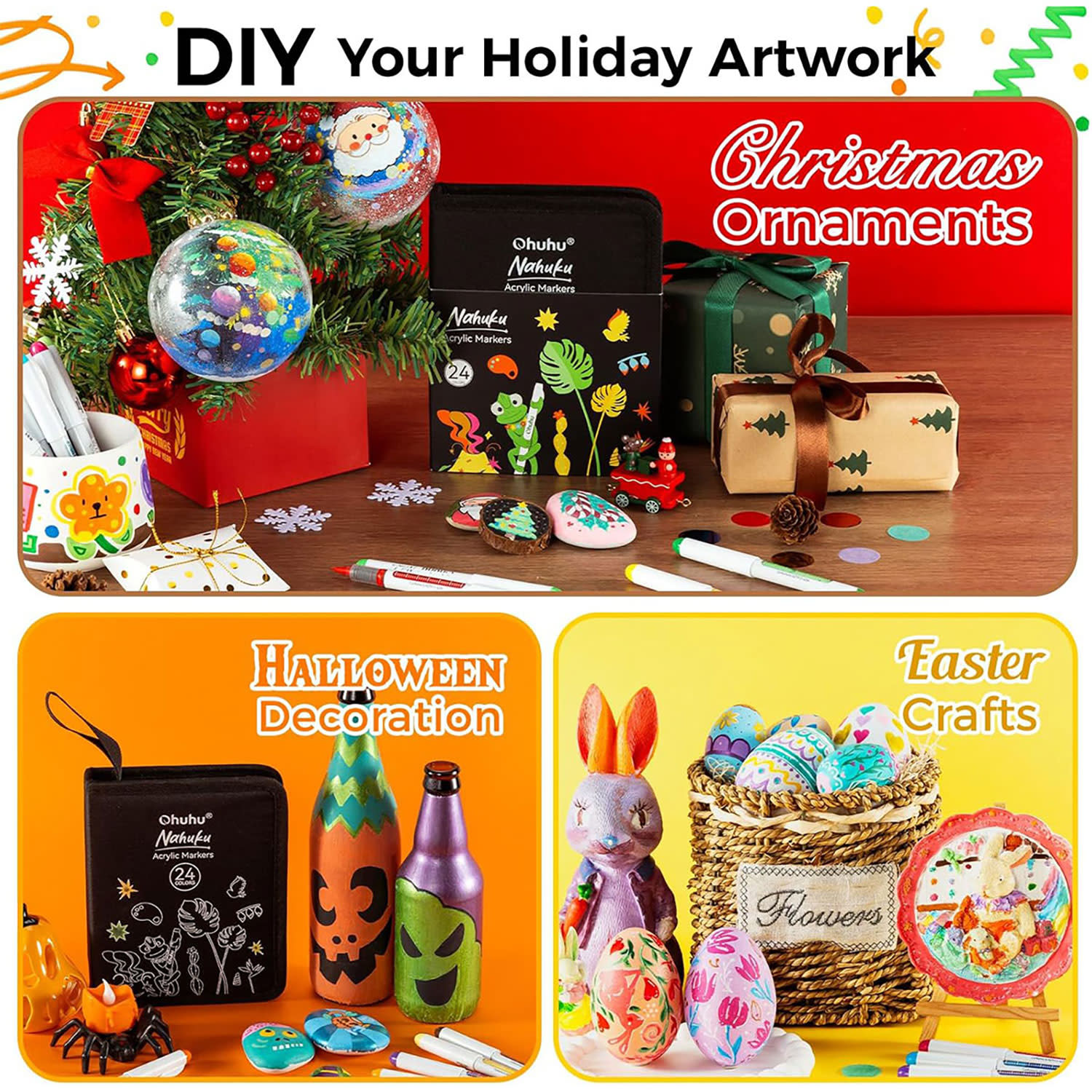 Εικόνα 6 του Ohuhu Μαρκαδόροι Ζωγραφικής Ακρυλικοί με μύτη Πινέλο Nahuku 24τεμ.