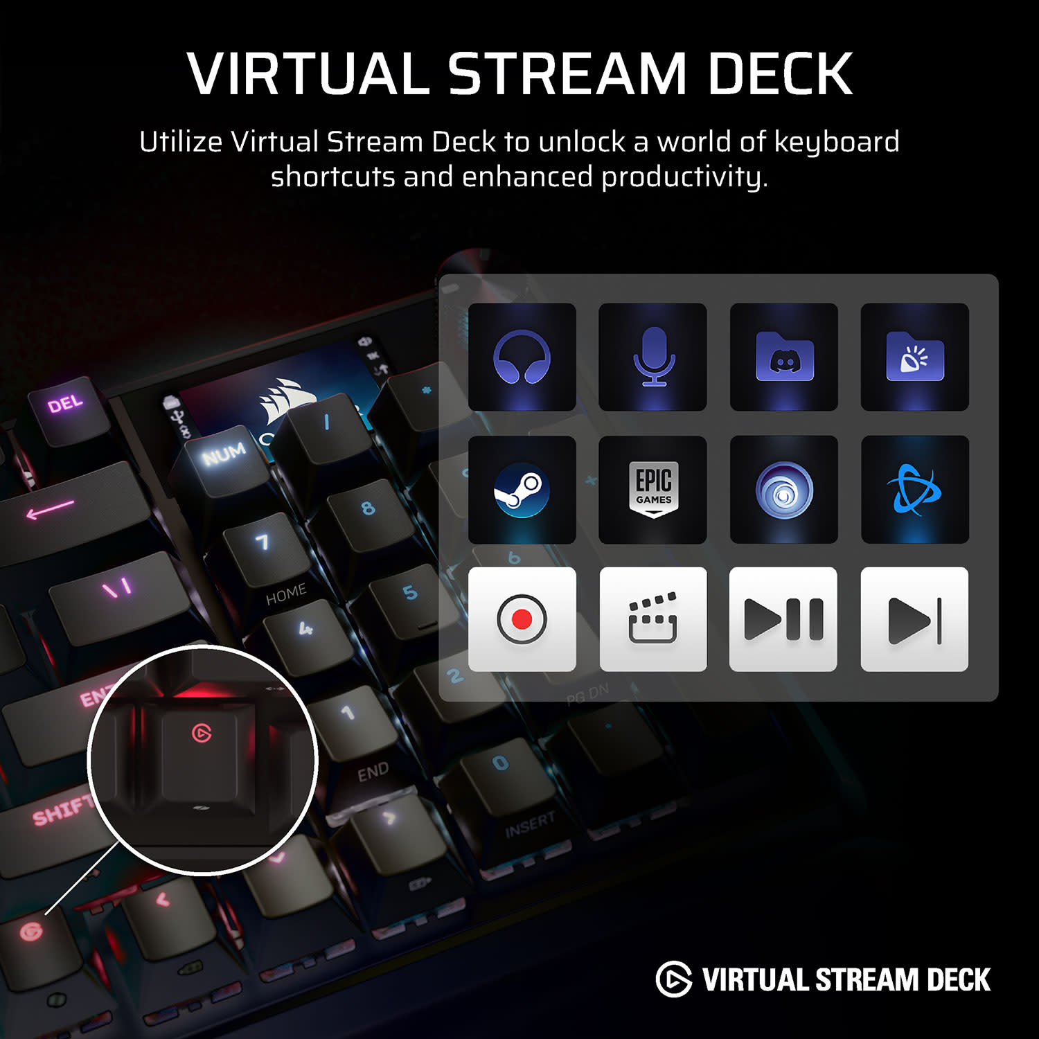 Εικόνα 4 του Corsair Keyboard Vanguard 96 LCD Wireless (RGB, MLX PBT)