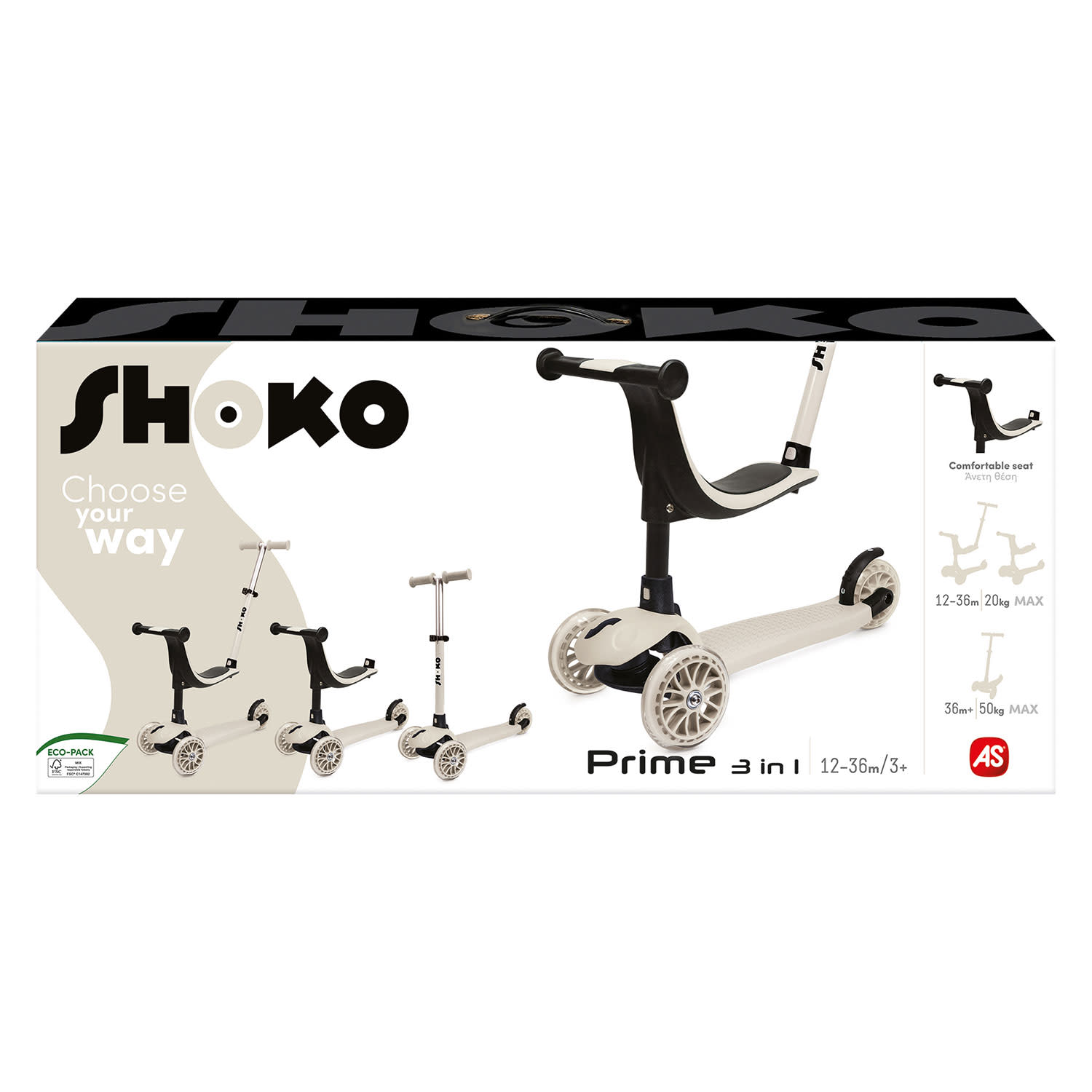 Πατίνι Shοko Scooter Premium 3 In 1 Ash Cloud