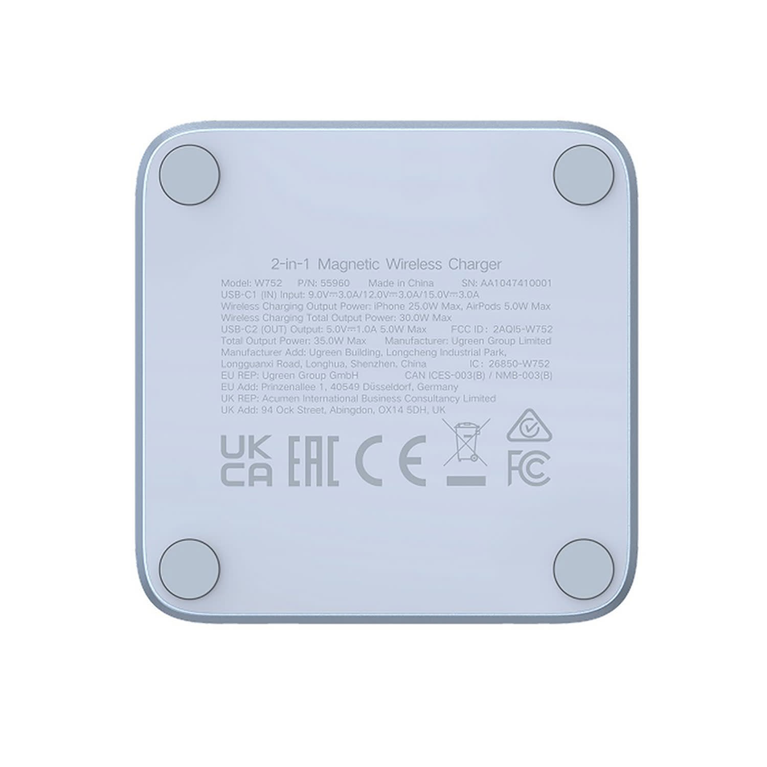 Εικόνα 7 του Ugreen Ασύρματος Φορτιστής 2 Θέσεων Γκρι