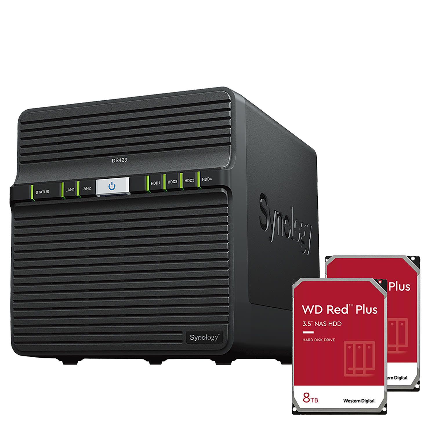 Synology DS423 NAS & 2x 8TB WD HDD Red Plus