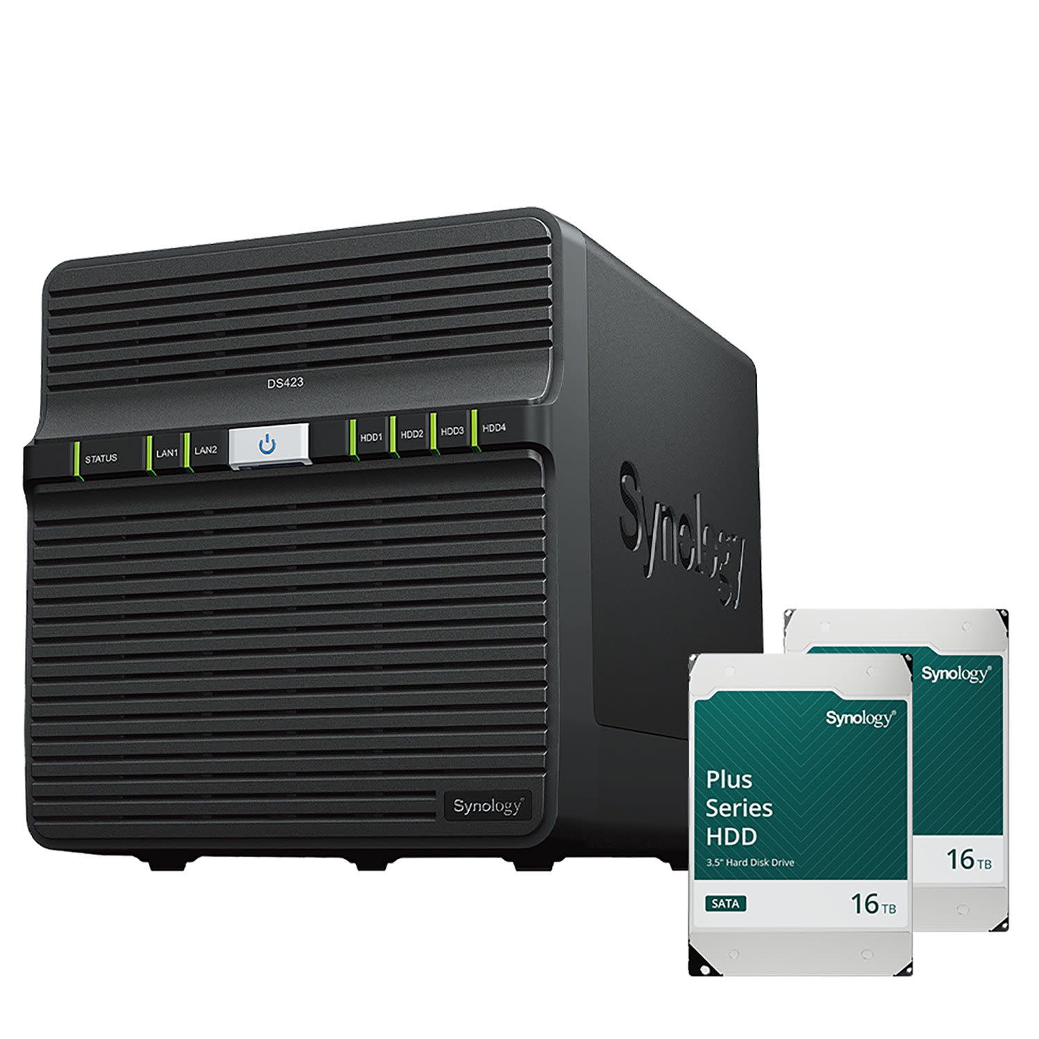 Synology DS423 NAS & 2x 16TB Synology HDD Plus