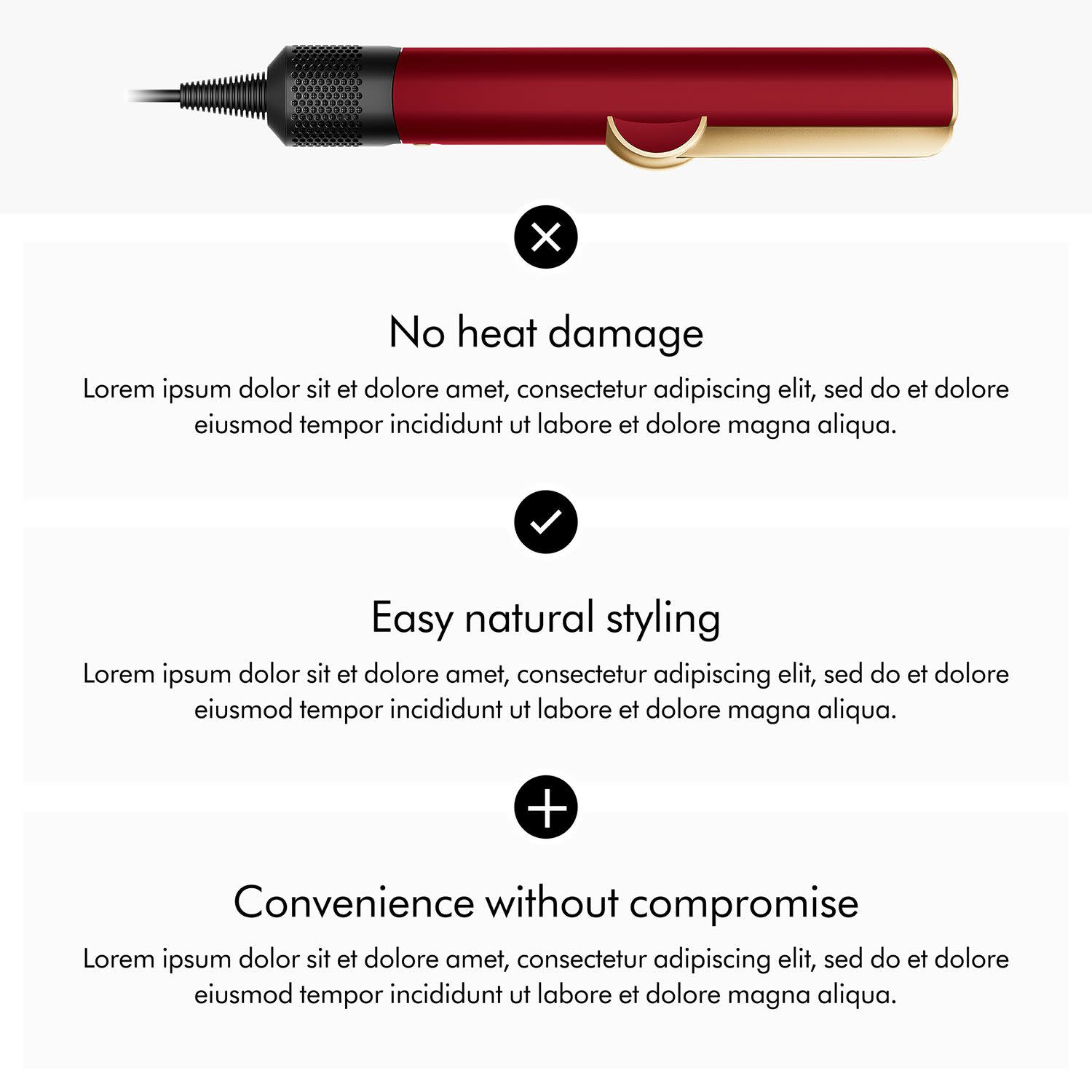 Εικόνα 7 του Dyson Ισιωτική μαλλιών HT01 Red Velvet/Gold