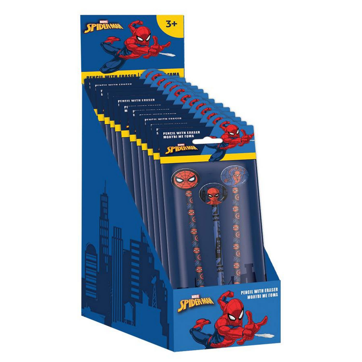Must Team Μολύβια με Γόμα Spiderman HB 3τεμ.