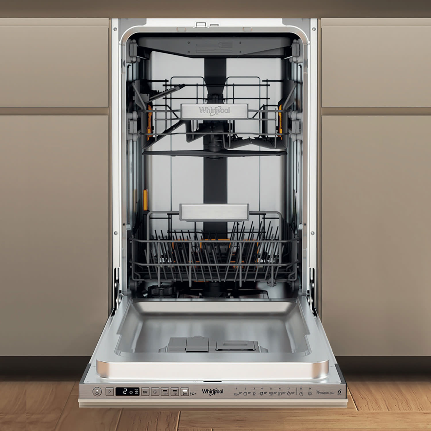 Εικόνα 3 του Whirlpool WH6IA10BS7L0  Πλυντήριο Πιάτων Εντοιχιζόμενο 45cm