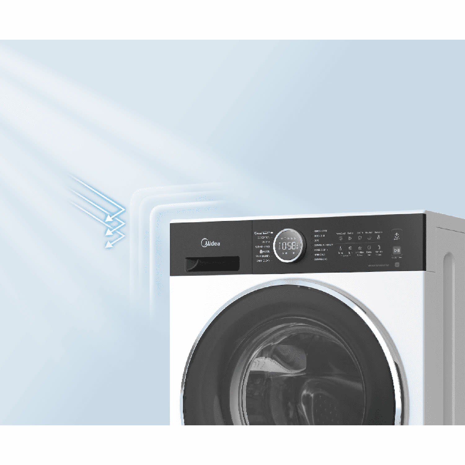 Κάνε κλικ για να δεις την εικόνα 7 του Midea MF205W90BA30/W-GR Πλυντήριο Ρούχων 9 KG