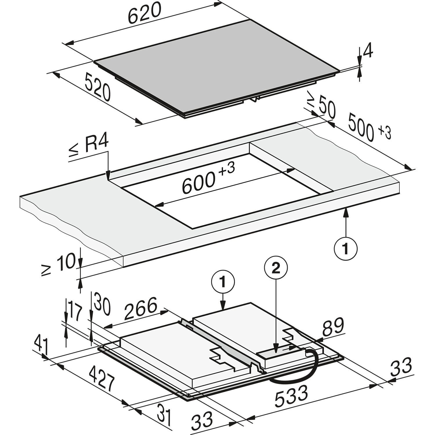 Εικόνα 4 του Miele Εστίες Επαγωγικές KM8665 FL- FullSurface - Msense 60cm