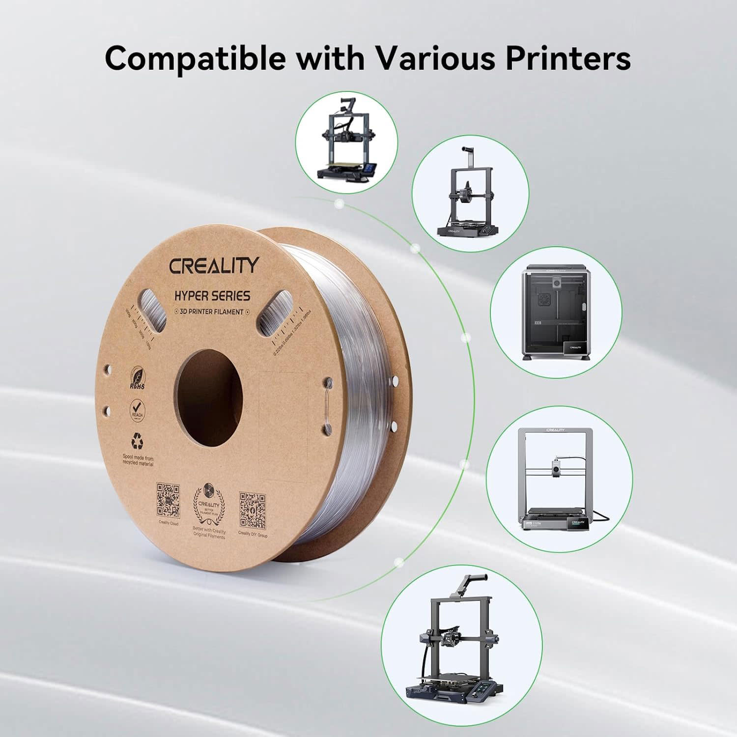 Κάνε κλικ για να δεις την εικόνα 3 του Creality Hyper-PETG Filament Διάφανο 1,75mm