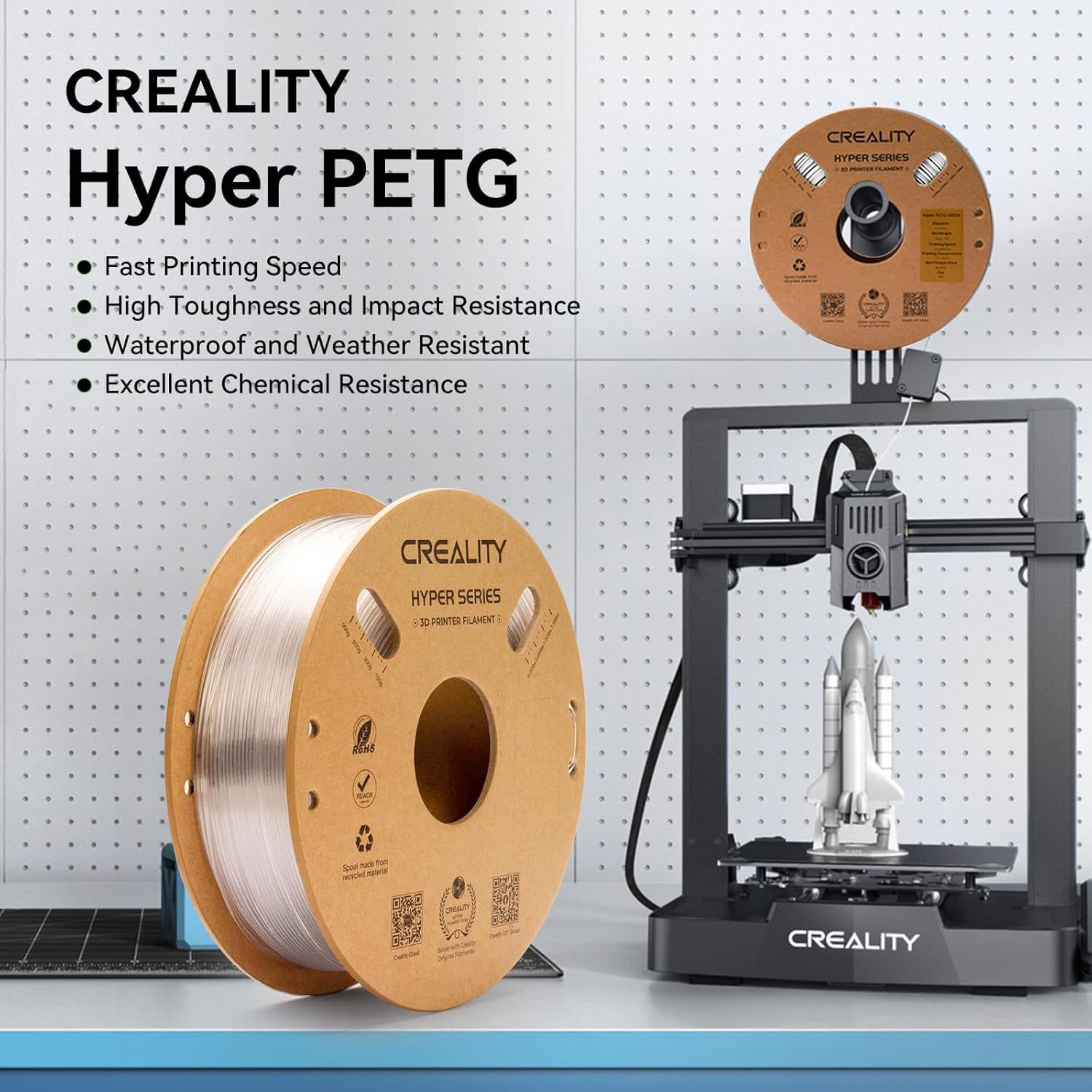 Κάνε κλικ για να δεις την εικόνα 4 του Creality Hyper-PETG Filament Διάφανο 1,75mm