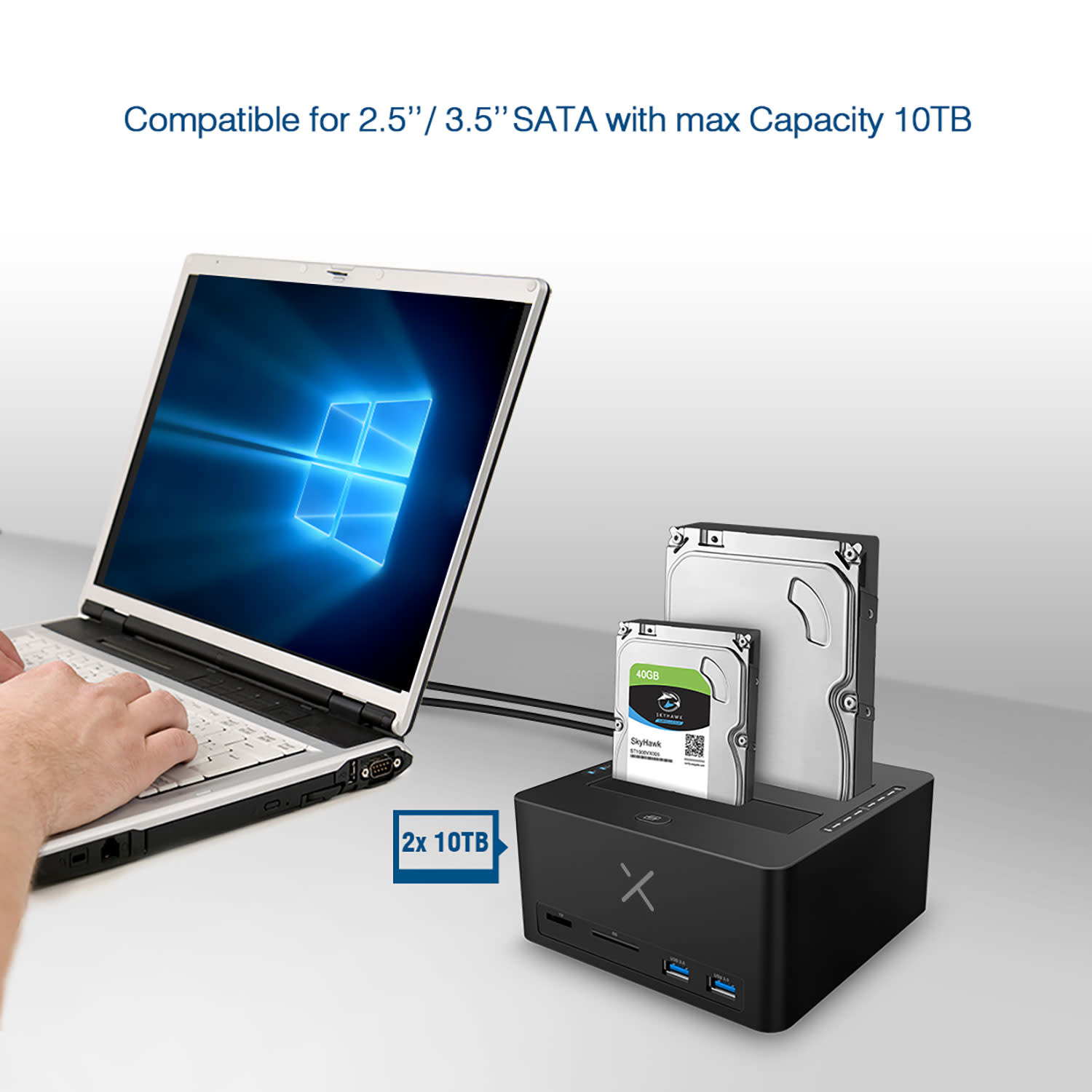 Κάνε κλικ για να δεις την εικόνα 2 του Turbo-X Docking Station 2.5/3.5" 2x USB 3.0 Clone