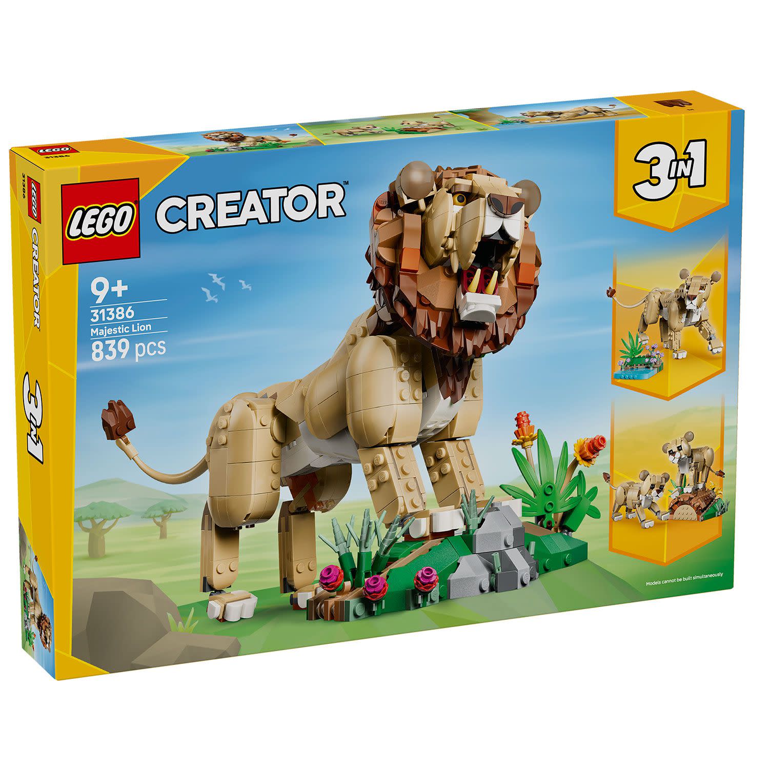 LEGO  Creator 3 σε 1 Άγρια Ζώα: Μεγαλοπρεπές Λιοντάρι 31386