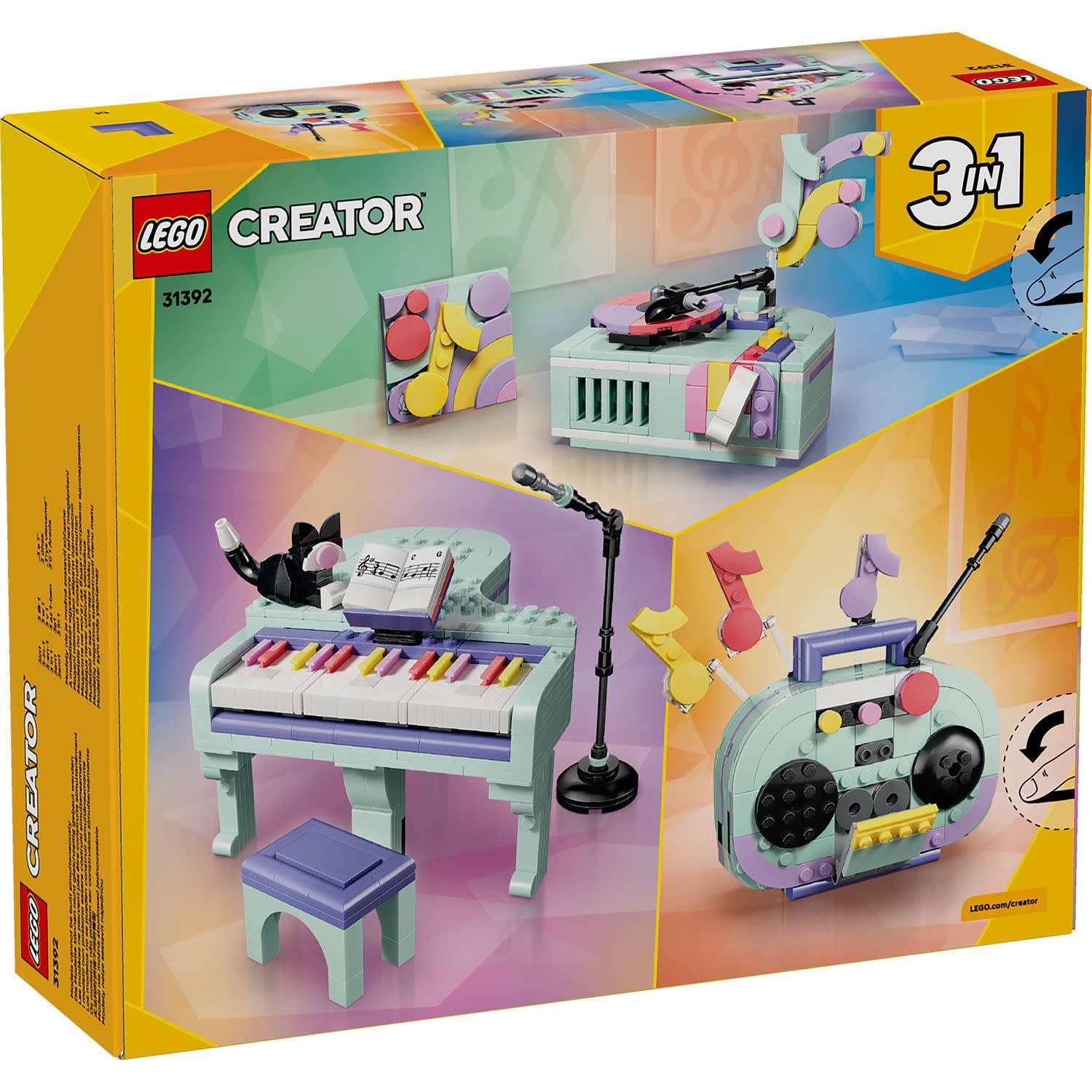 Εικόνα 5 του LEGO  Creator 3 σε 1 Μουσικό Διακοσμητικό – Πιάνο με Γάτα 31392