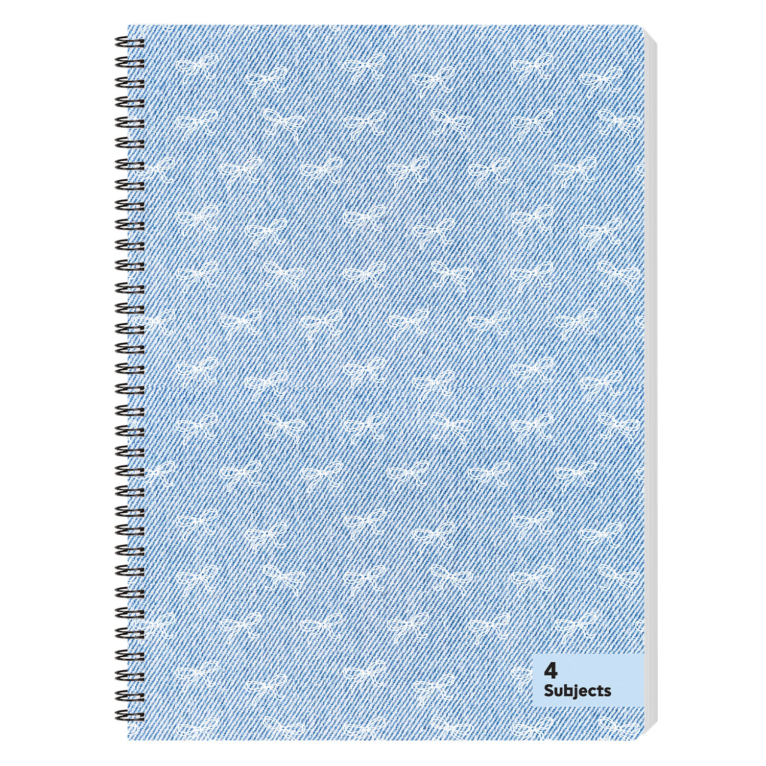 Sentio Τετράδιο Σπιράλ A4 4 Θεμάτων Denim Bows 140 Φύλλα