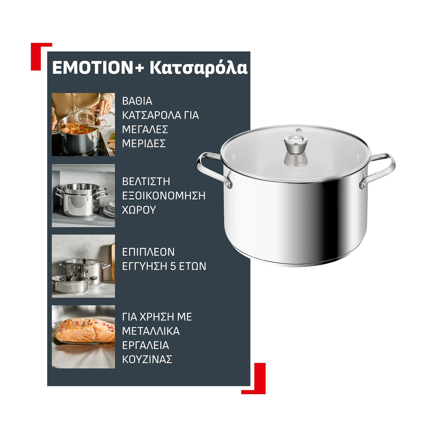Κάνε κλικ για να δεις την εικόνα 9 του Tefal Κατσαρόλα Emotion+ 30,00 cm