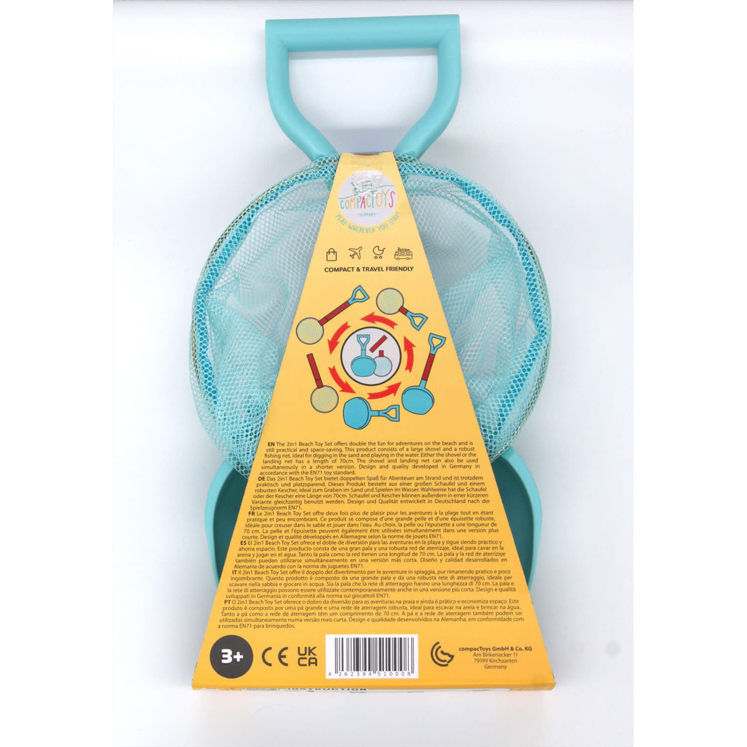 Κάνε κλικ για να δεις την εικόνα 3 του Compact Toys Παιχνίδι Θαλάσσης 2in1 Φτυάρι και Απόχη Beach Toy