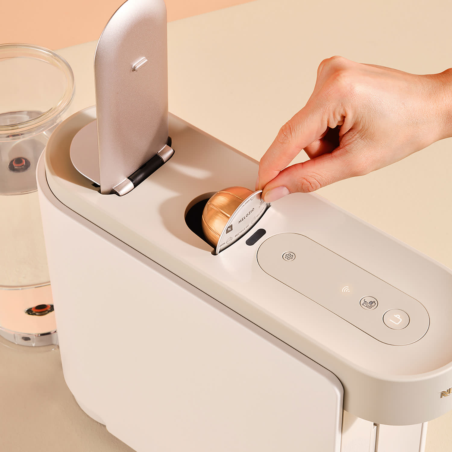 Κάνε κλικ για να δεις την εικόνα 10 του Delonghi Καφετιέρα Espresso Με κάψουλα ENV200.WAE Vertuo Up Pearl White & Aeroccino