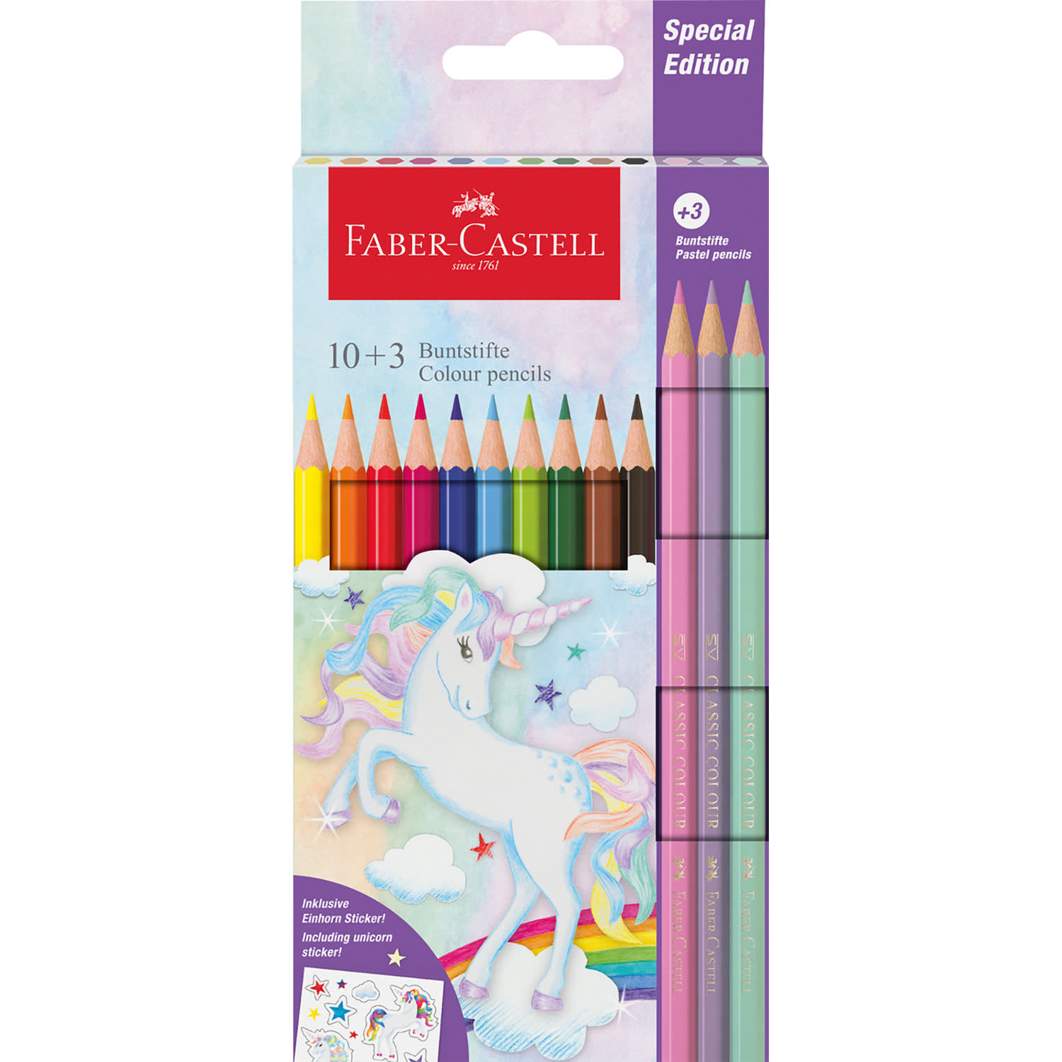 Faber Castell Ξυλομπογιές Sparkle Μονόκερος 10+3τεμ.