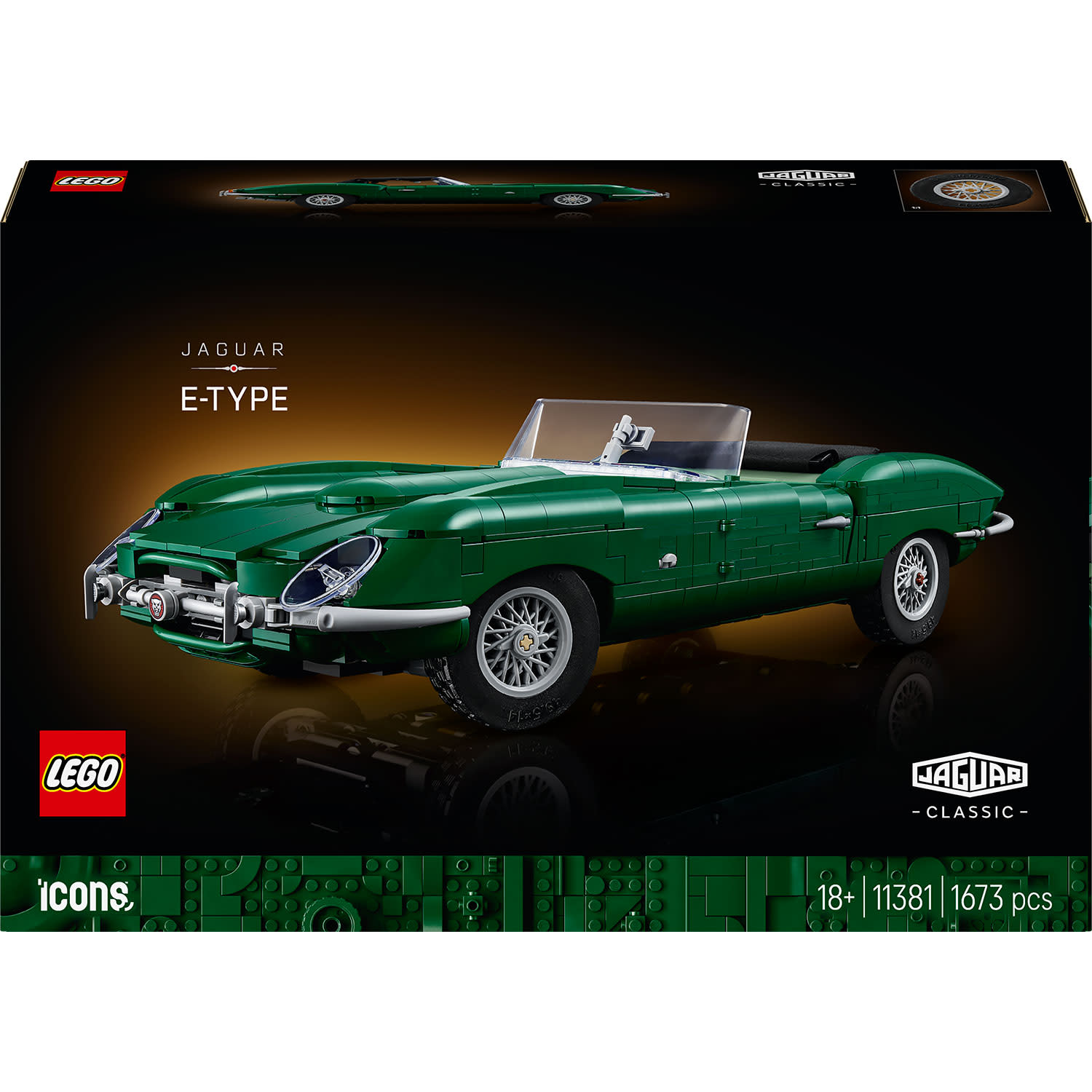 LEGO Icons Jaguar E-Type - Classic Sports Car Model 11381