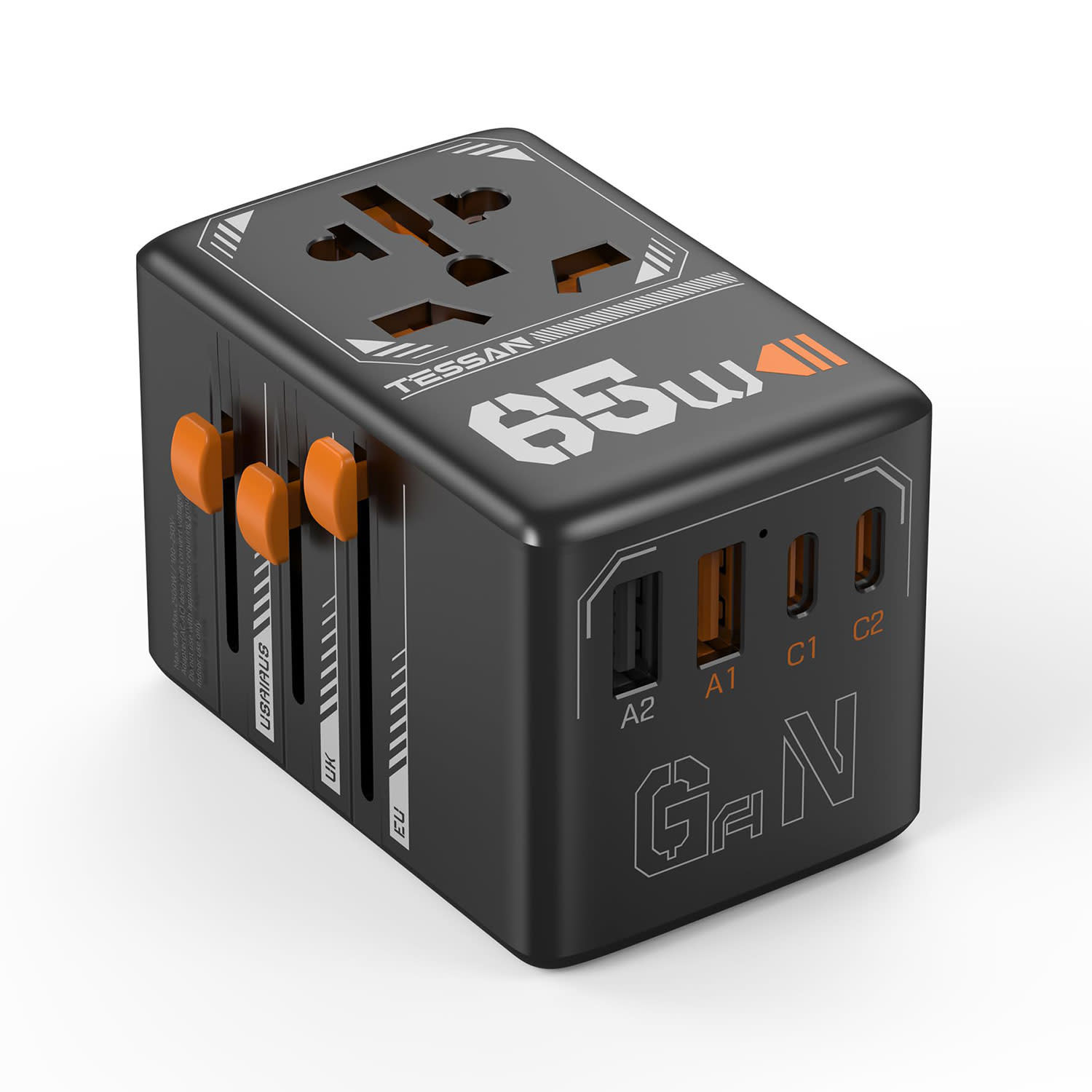 Tessan Travel Adapter 4 USB (65w)