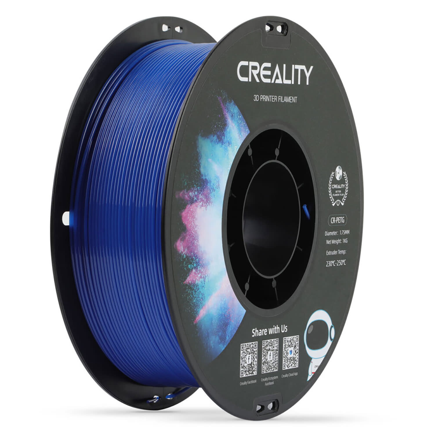 Κάνε κλικ για να δεις την εικόνα 1 του Creality 3D Filament CR-PETG 1,75mm Μπλέ
