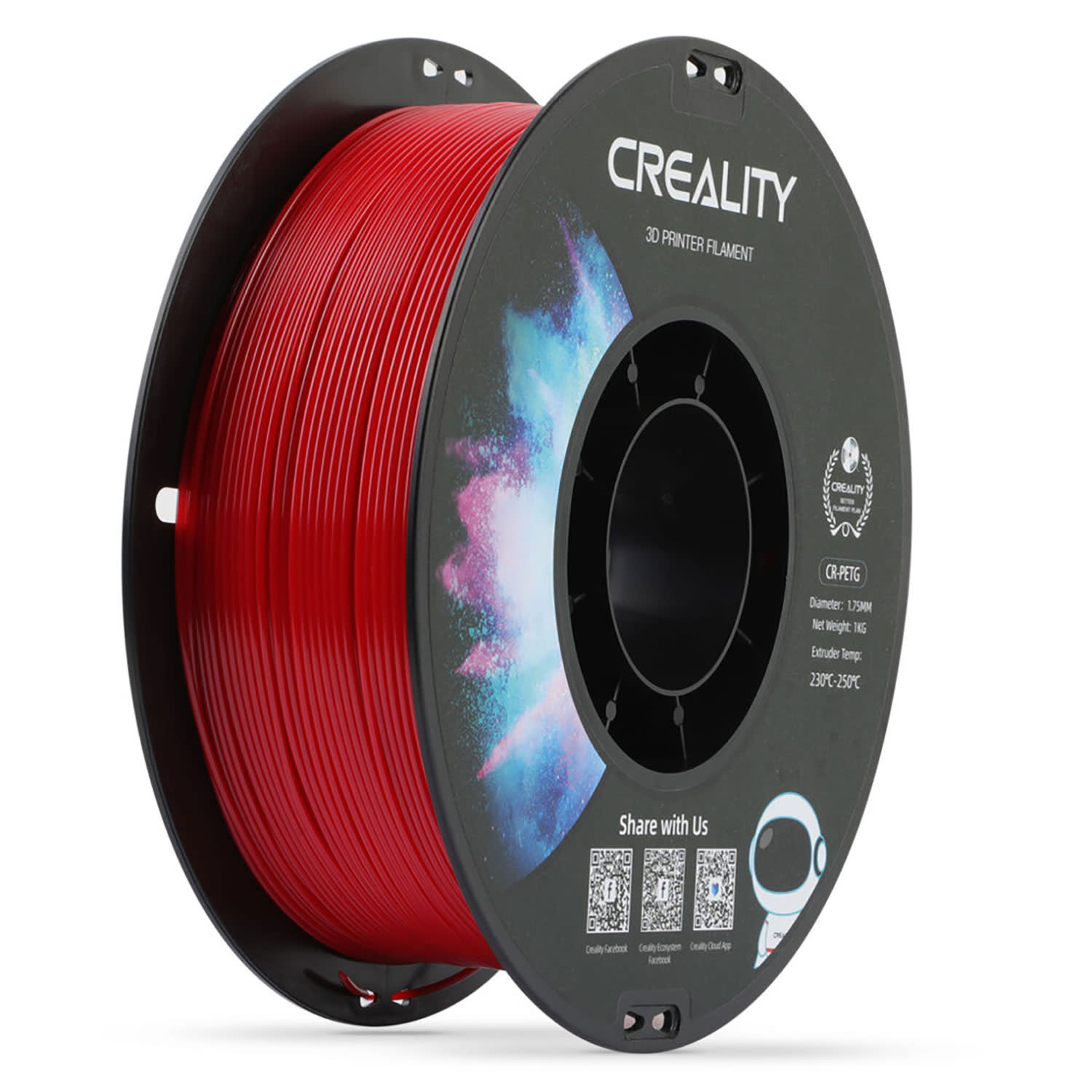 Κάνε κλικ για να δεις την εικόνα 1 του Creality 3D Filament CR-PETG 1,75mm Κόκκινο