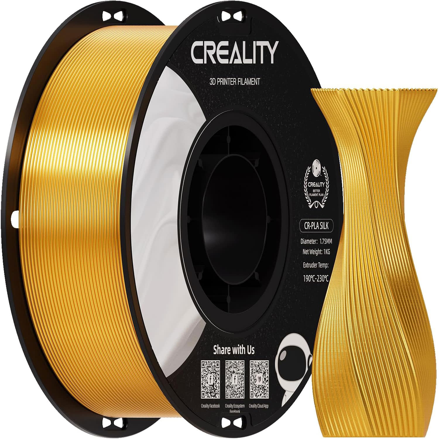 Εικόνα 1 του Creality CR-PLA 3D Filament Silk Golden 1,75mm