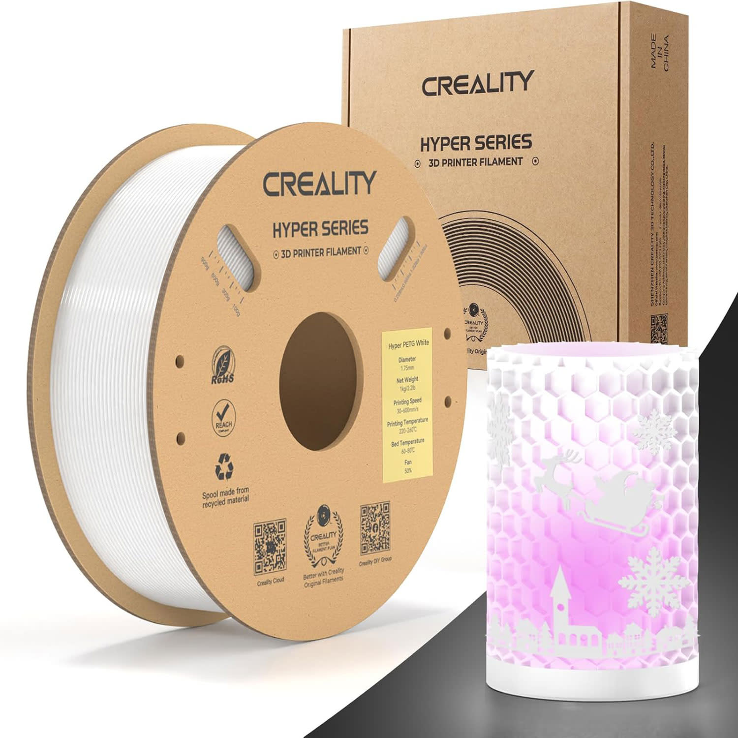 Κάνε κλικ για να δεις την εικόνα 2 του Creality HYPER PETG 3D Filament Λευκο 1,75 mm