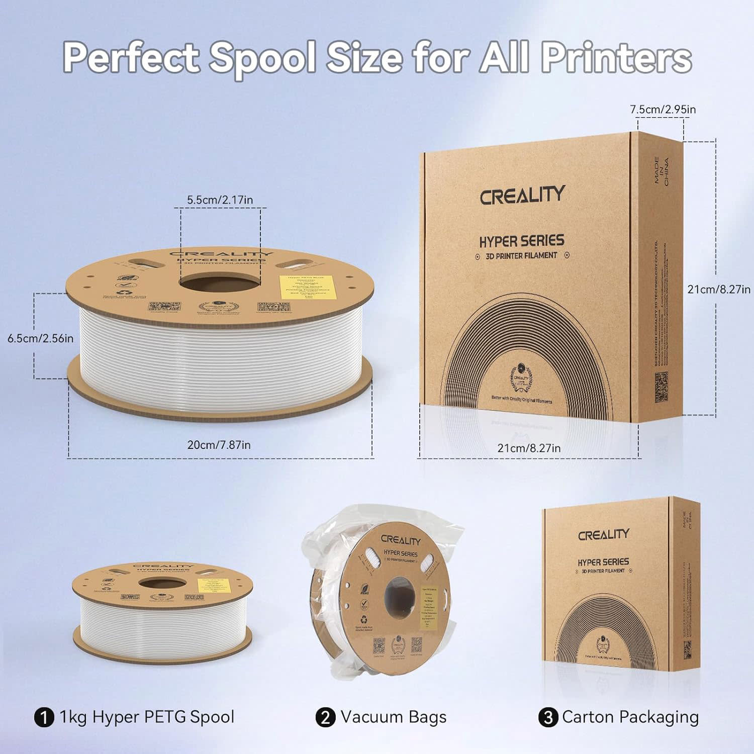 Κάνε κλικ για να δεις την εικόνα 4 του Creality HYPER PETG 3D Filament Λευκο 1,75 mm