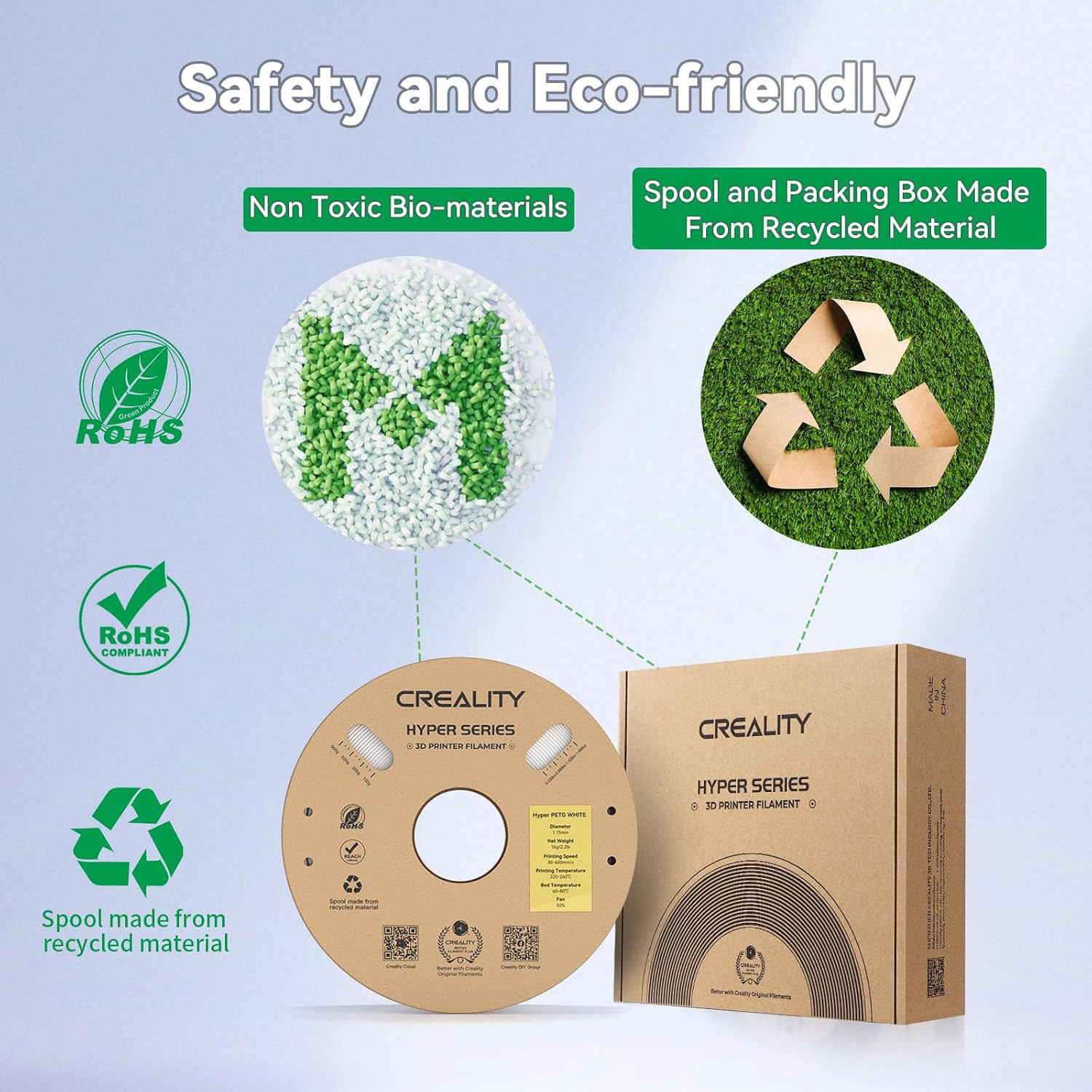 Κάνε κλικ για να δεις την εικόνα 6 του Creality HYPER PETG 3D Filament Λευκο 1,75 mm