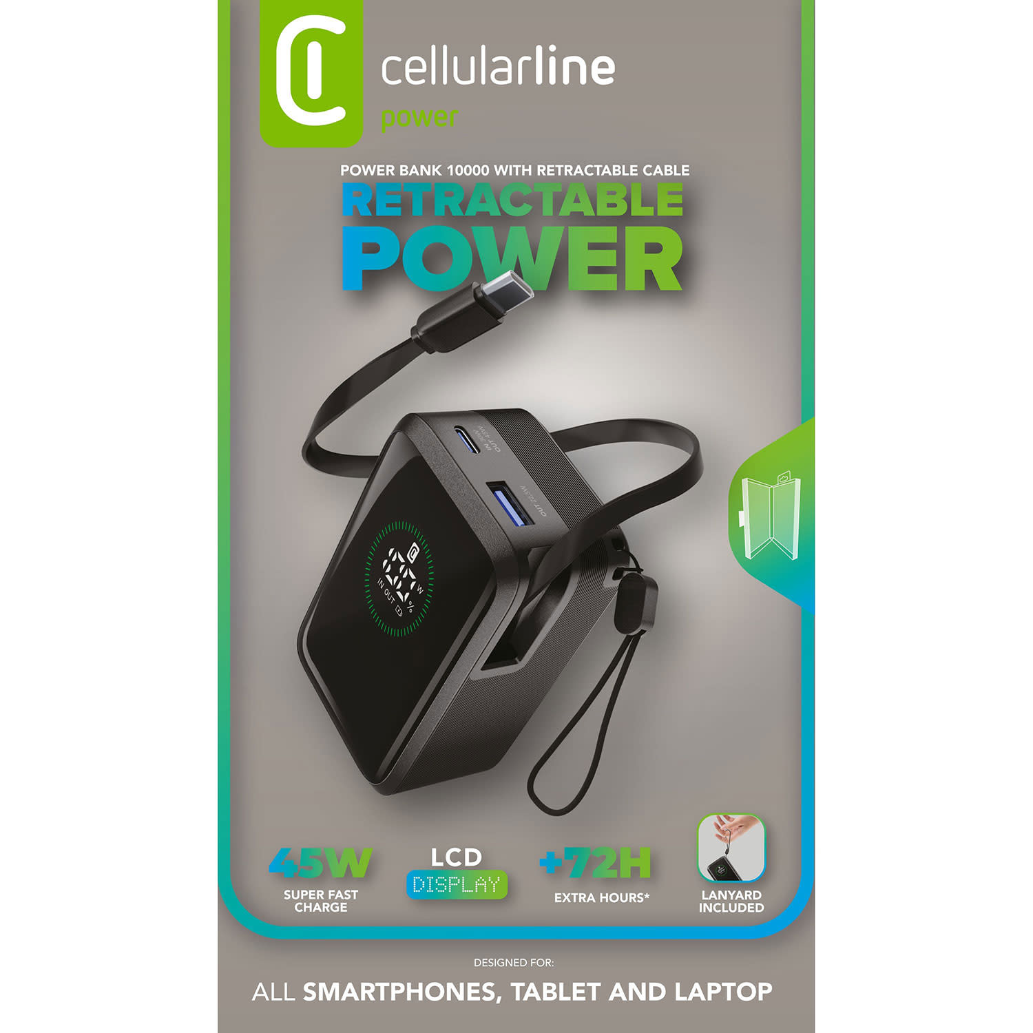 Κάνε κλικ για να δεις την εικόνα 3 του Cellularline Powerbank PD 10000 mAh 3 Θέσεων 45W Μαύρο