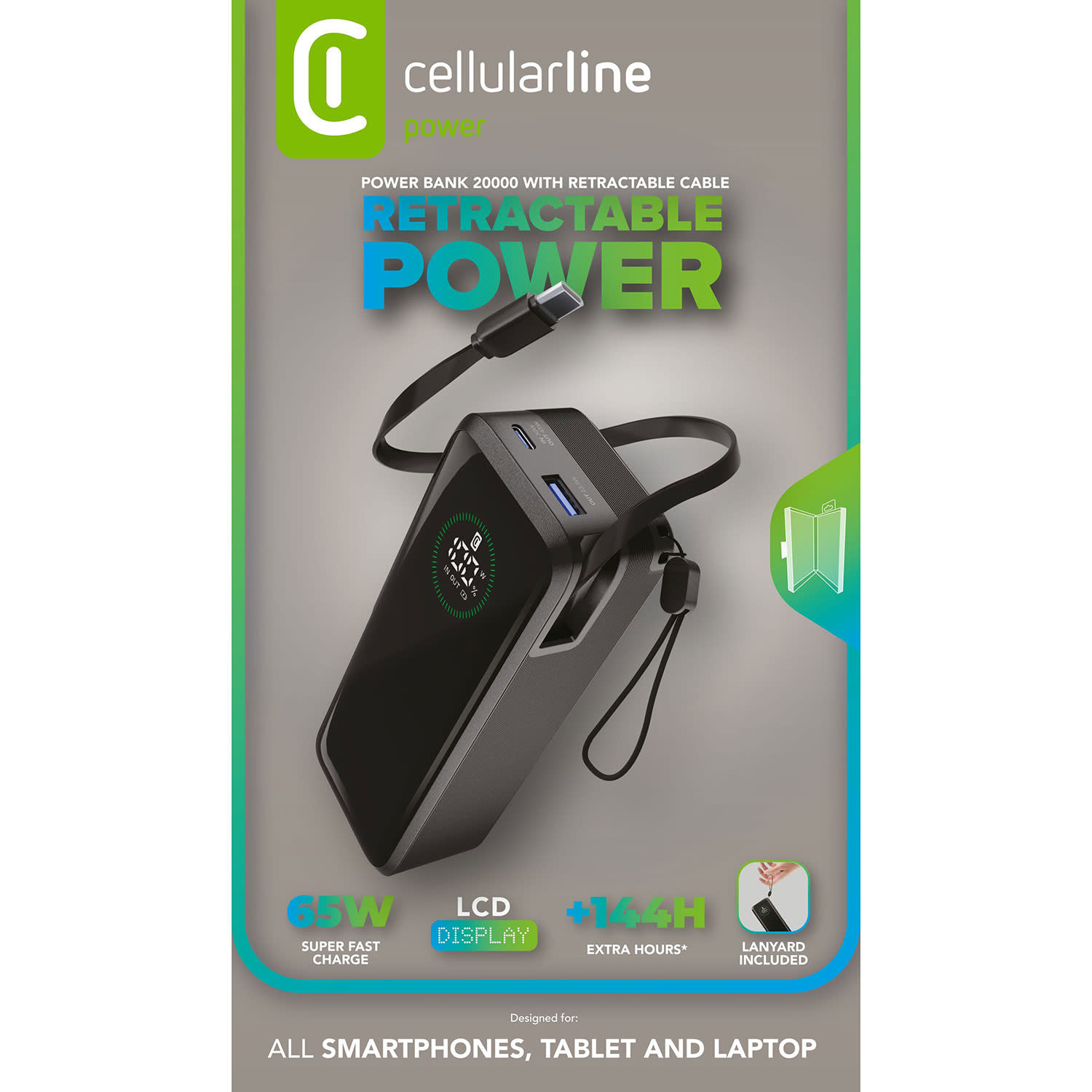 Κάνε κλικ για να δεις την εικόνα 4 του Cellularline Powerbank PD 20000 mAh 3 Θέσεων 65W Μαύρο