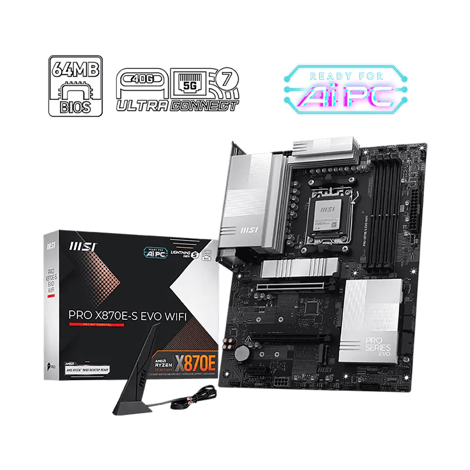 Κάνε κλικ για να δεις την εικόνα 1 του MSI Motherboard X870E-S PRO EVO WIFI (X870/AM5/DDR5)