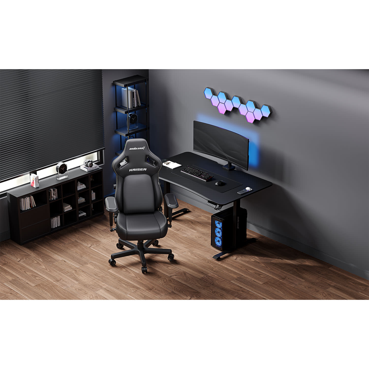 Anda Seat Gaming Γραφείο Xtreme-E με Ρυθμιζόμενο Ύψος 140cm Μαυρο
