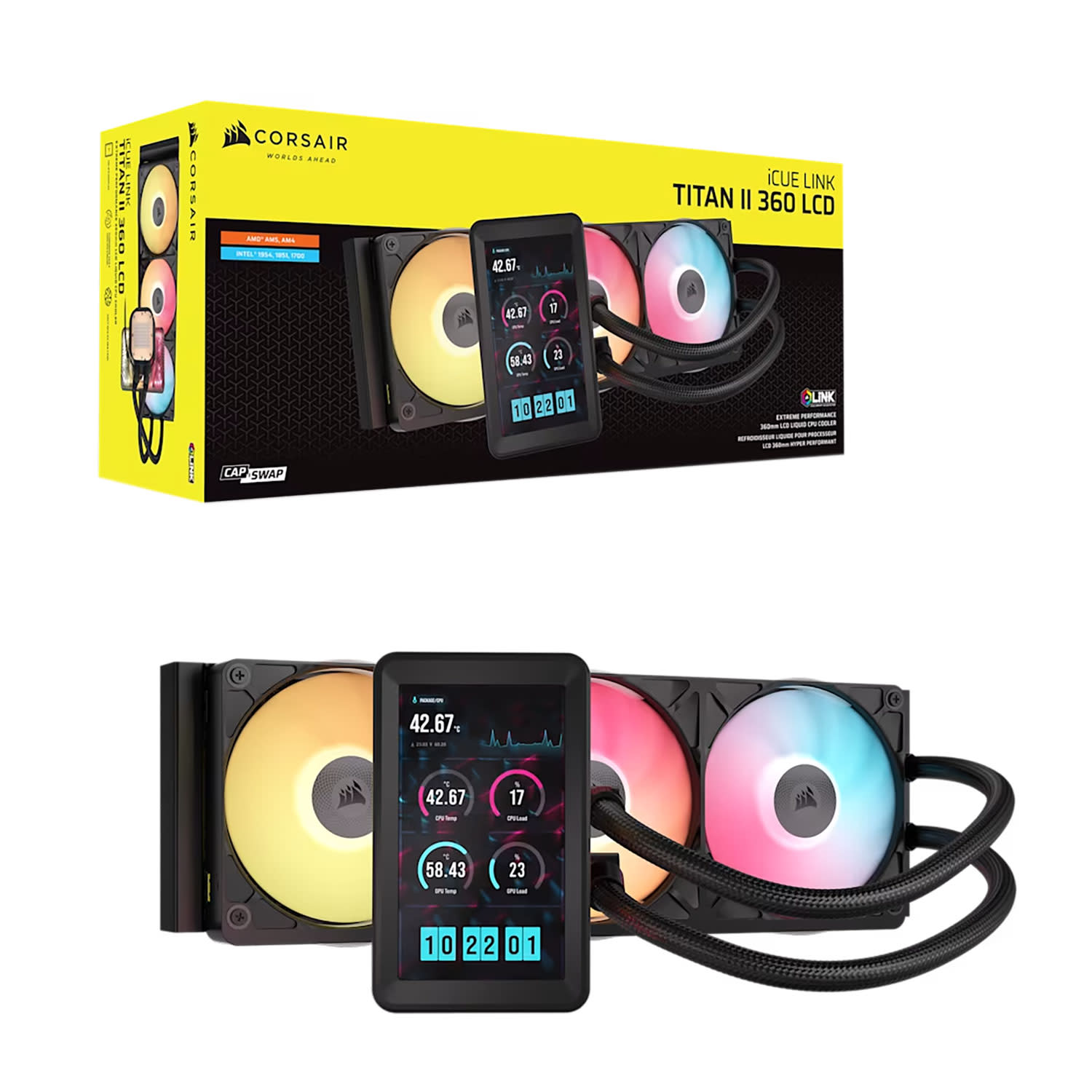 Κάνε κλικ για να δεις την εικόνα 1 του CPU Cooler Corsair Titan II RX360 LCD Black