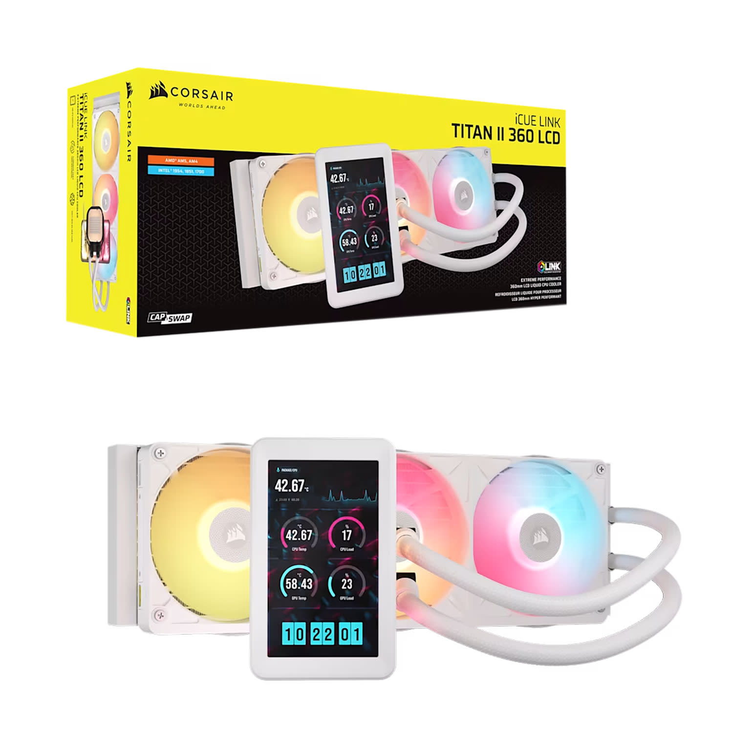 Εικόνα 1 του CPU Cooler Corsair Titan II RX360 LCD White