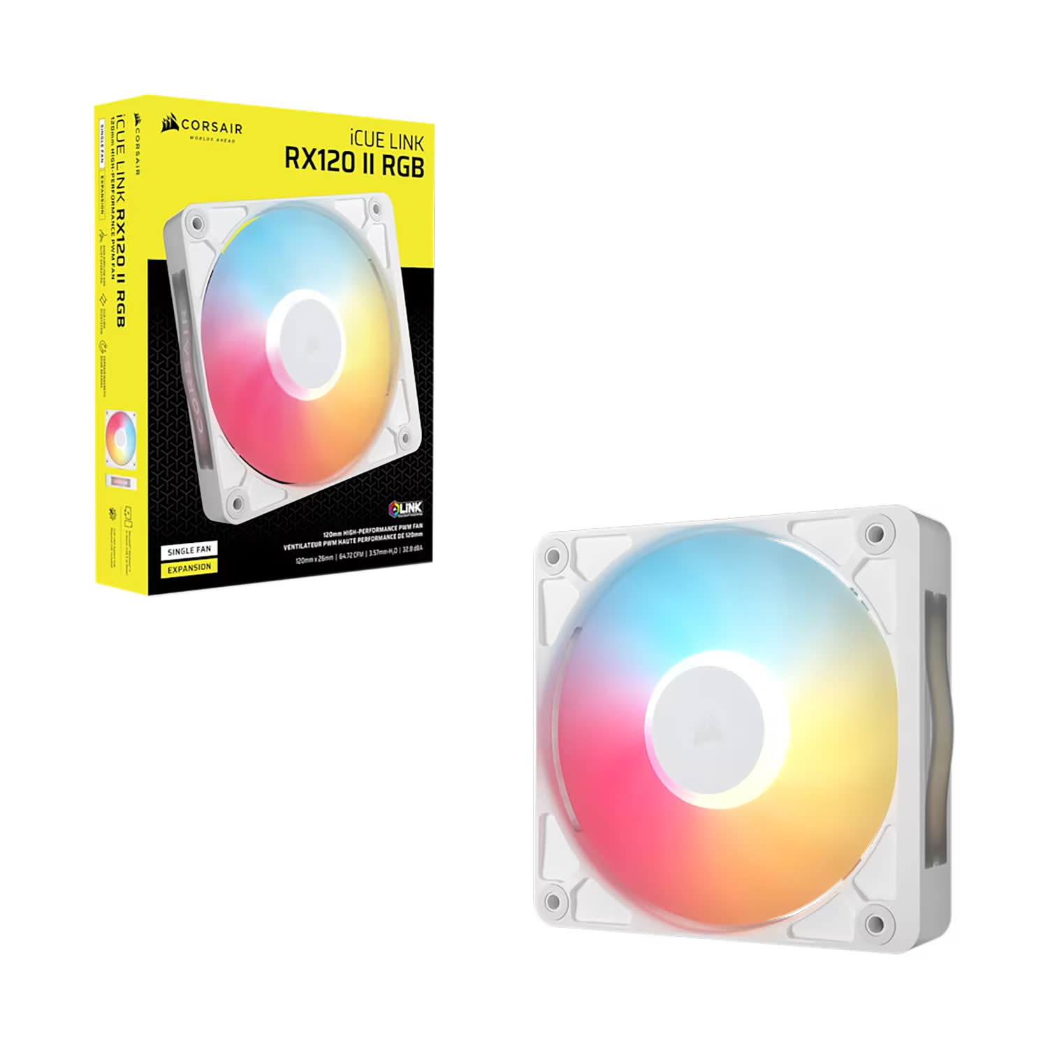 Κάνε κλικ για να δεις την εικόνα 1 του CORSAIR Case Fan RX120 II RGB White