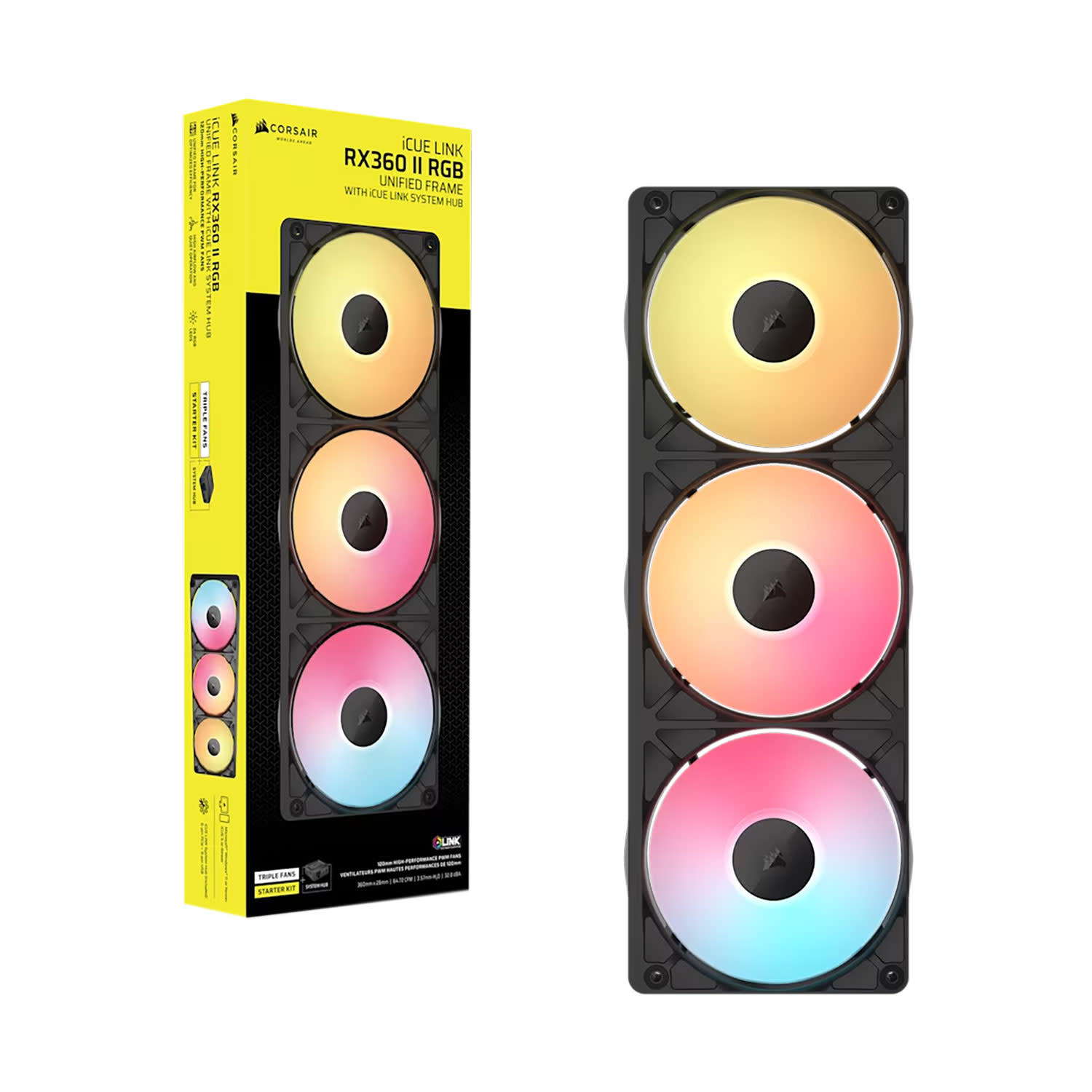 Εικόνα 1 του CORSAIR Case Fan RX360 II RGB iCUE Black