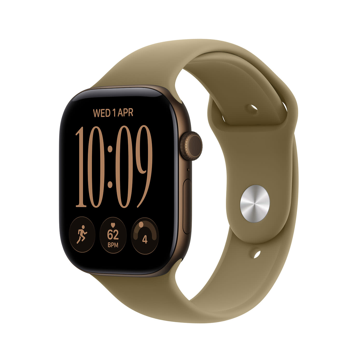 Apple Watch Series 12 46mm Dark Bronze with Olive Sport Band S/M