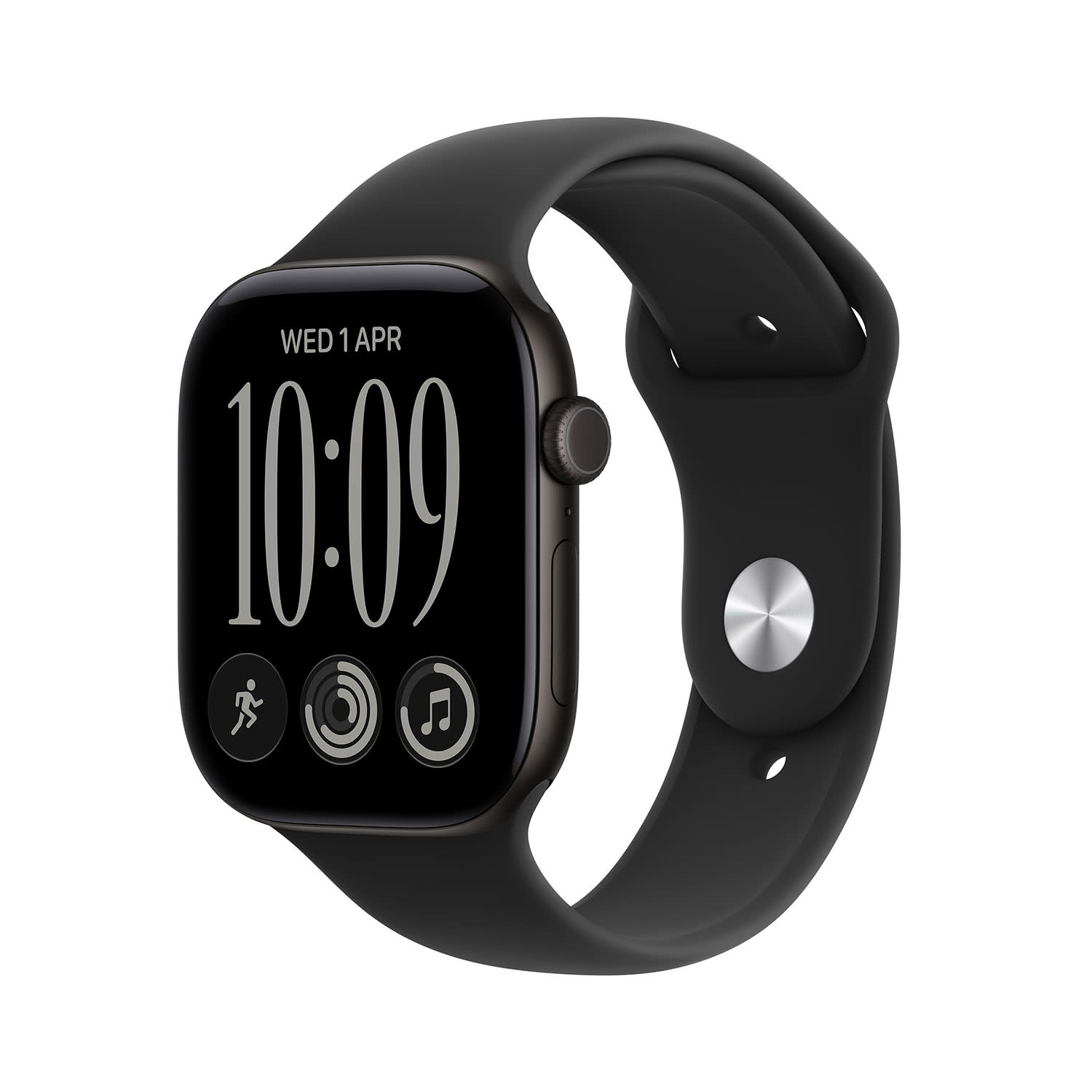 Apple Watch Series 12 46mm Black with Black Sport Band M/L