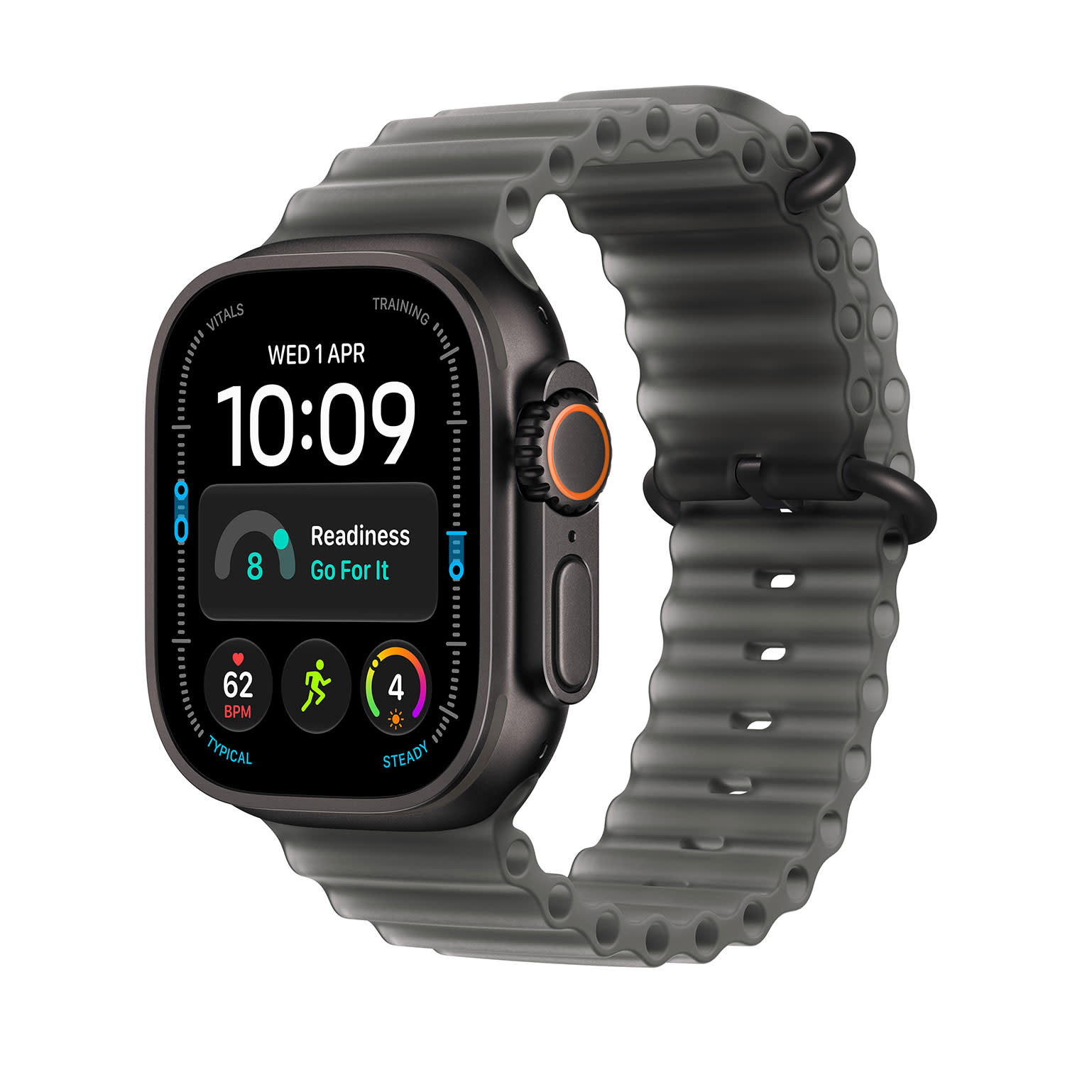 Apple Ultra 4 49 Black Titanium with Translucent Grey Ocean Band