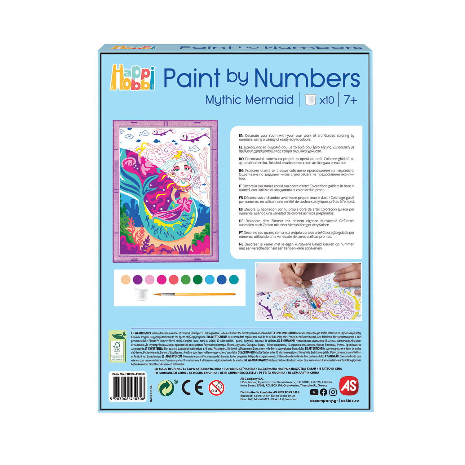 Κάνε κλικ για να δεις την εικόνα 5 του AS HappiHobbi Paint & Frame Paint by Numbers Mythical Mermaid