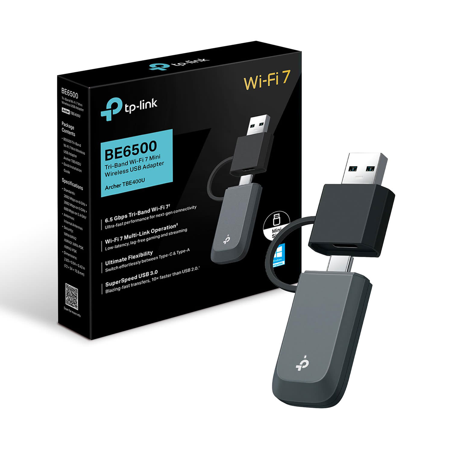 Κάνε κλικ για να δεις την εικόνα 3 του TP-Link WiFi USB Adapter ΒΕ6500 Archer TBE400U