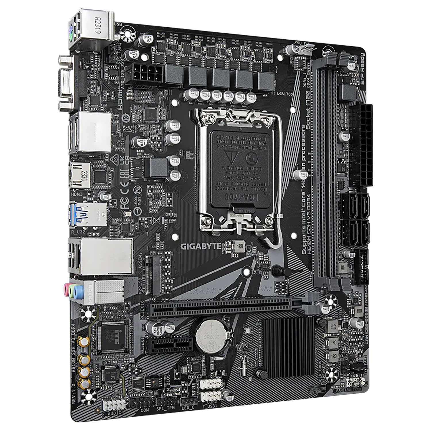 Κάνε κλικ για να δεις την εικόνα 2 του Gigabyte Motherboard H610M S2H V3 DDR4 (H610/1700/DDR4)