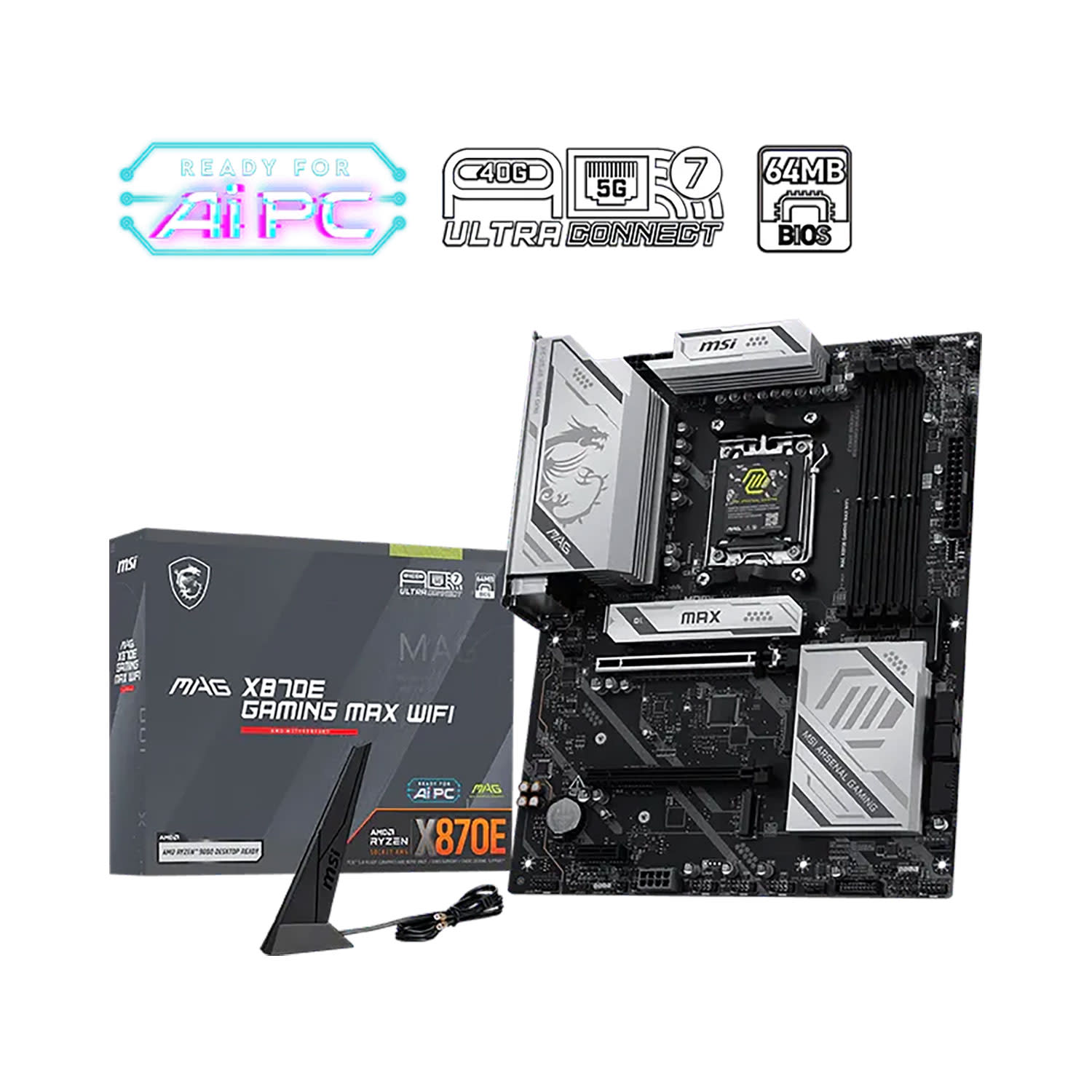 Κάνε κλικ για να δεις την εικόνα 1 του MSI Motherboard MAG X870E GAMING MAX WIFI(X870/AM5/DDR5)