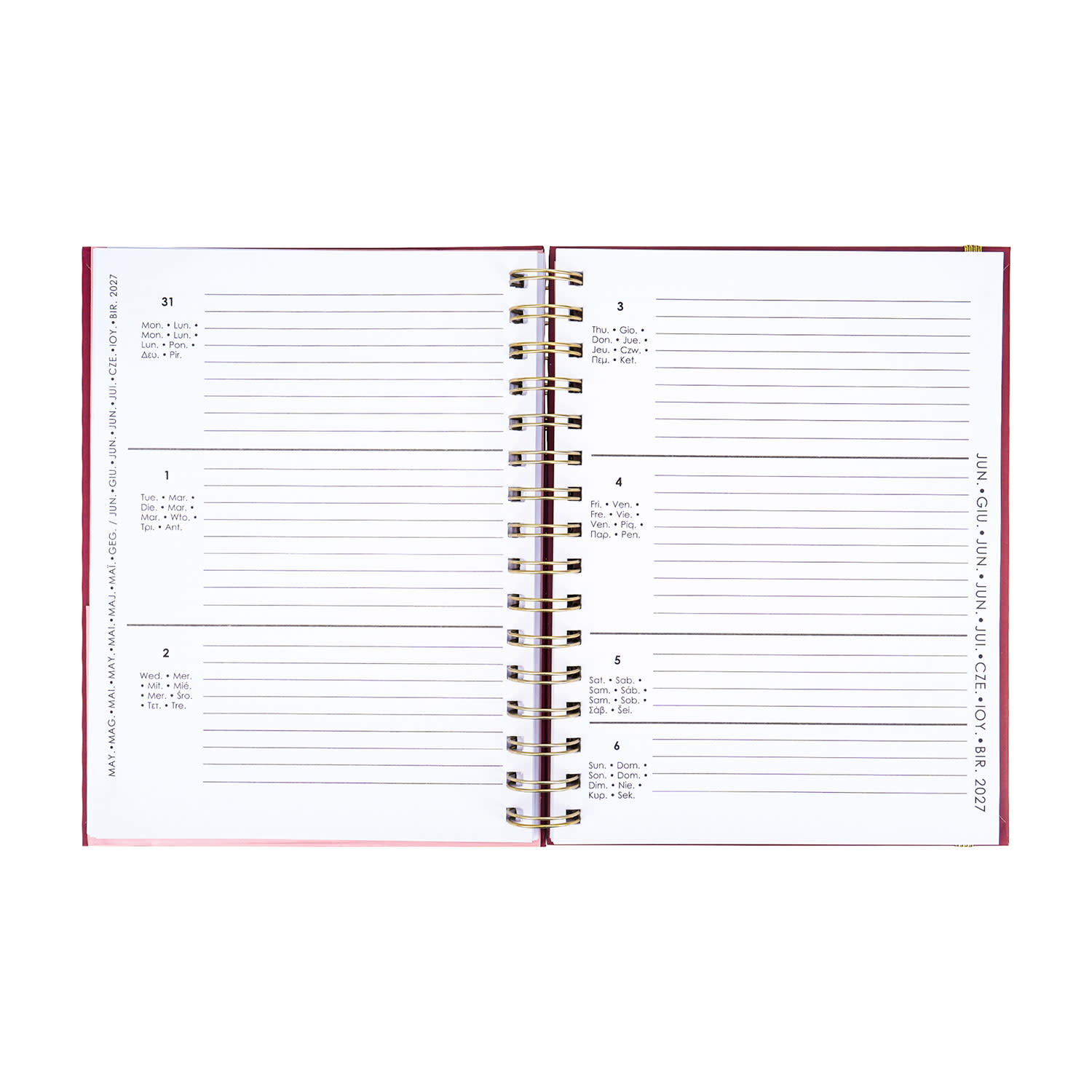 Εικόνα 3 του 2027 Planner Εβδομαδιαίο Σπιράλ Floral Burgundy