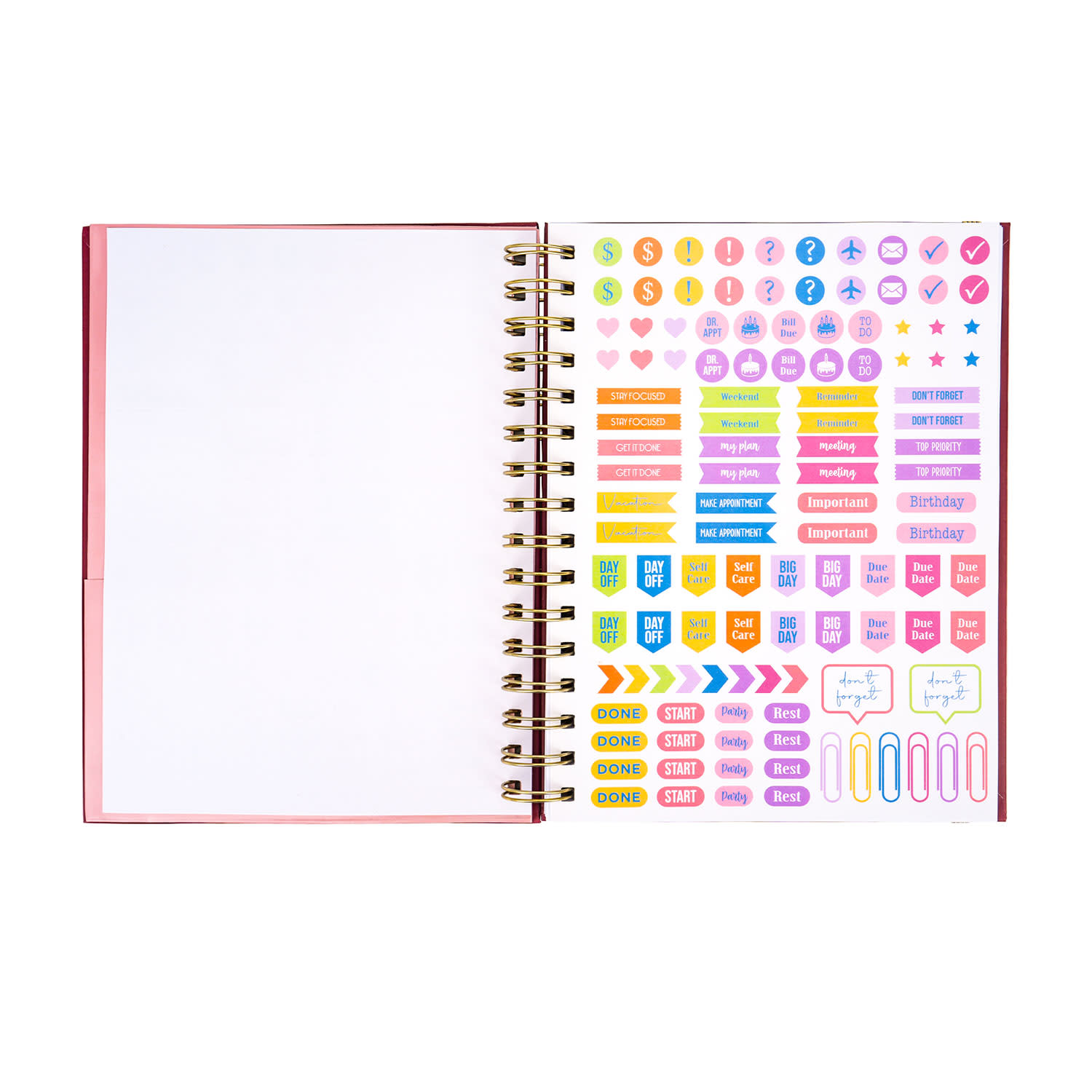Εικόνα 4 του 2027 Planner Εβδομαδιαίο Σπιράλ Floral Burgundy