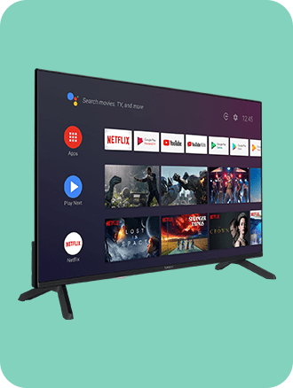 Smart τηλεόραση TURBOX 4K QLED με ζωντανά χρώματα και υψηλή ανάλυση, ιδανική για ψυχαγωγία